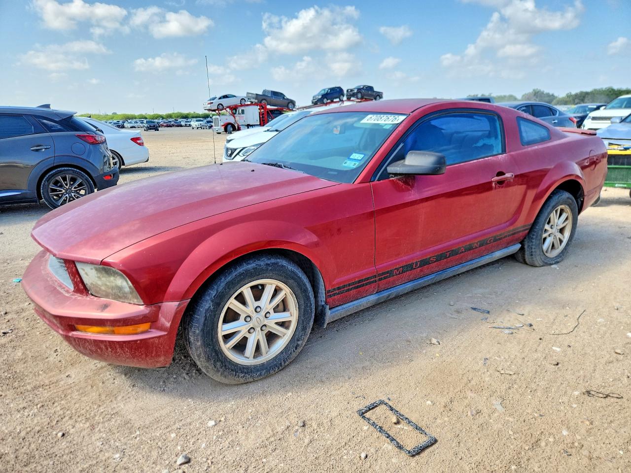 2008 Ford Mustang Red vin: 1ZVHT80N085111843