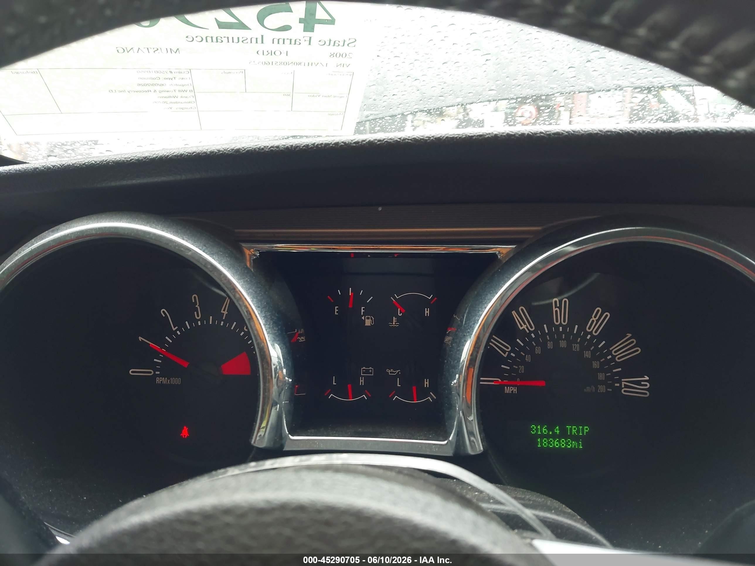 2008 Ford Mustang V6 Deluxe/v6 Premium Gray vin: 1ZVHT80N085160525