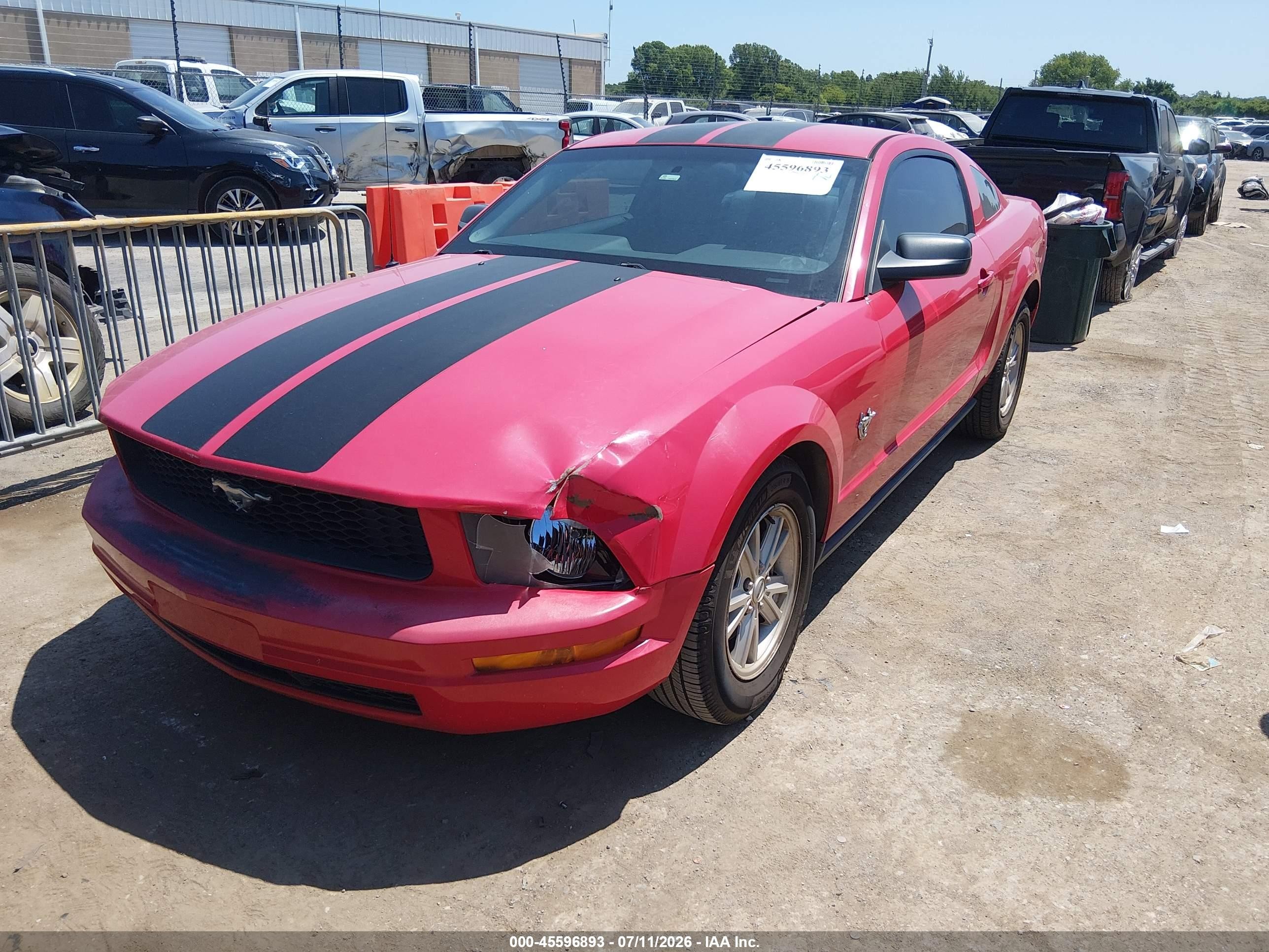 2009 Ford Mustang V6/v6 Premium Red vin: 1ZVHT80N095126263