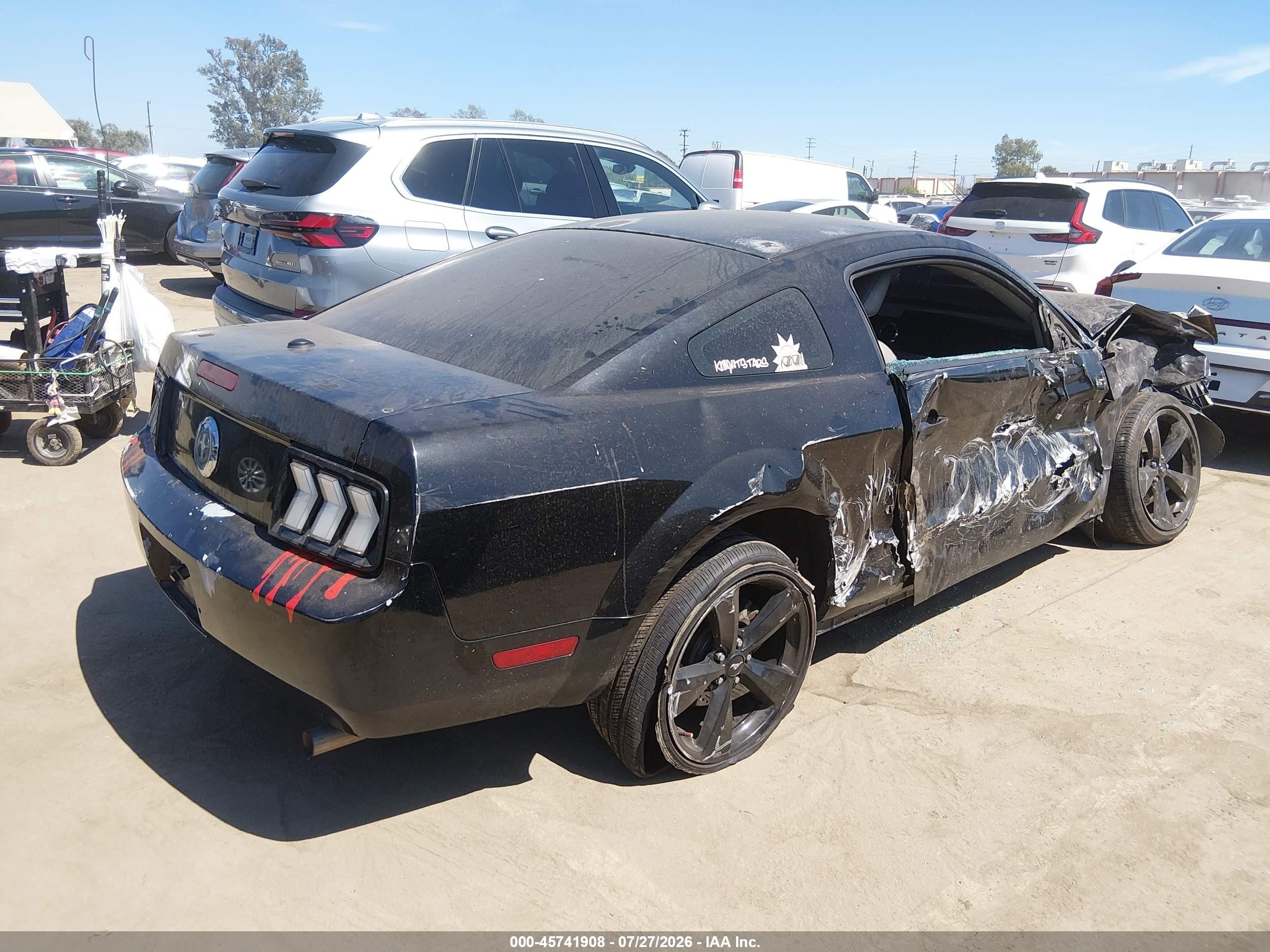 2008 Ford Mustang V6 Deluxe/v6 Premium Black vin: 1ZVHT80N185114945