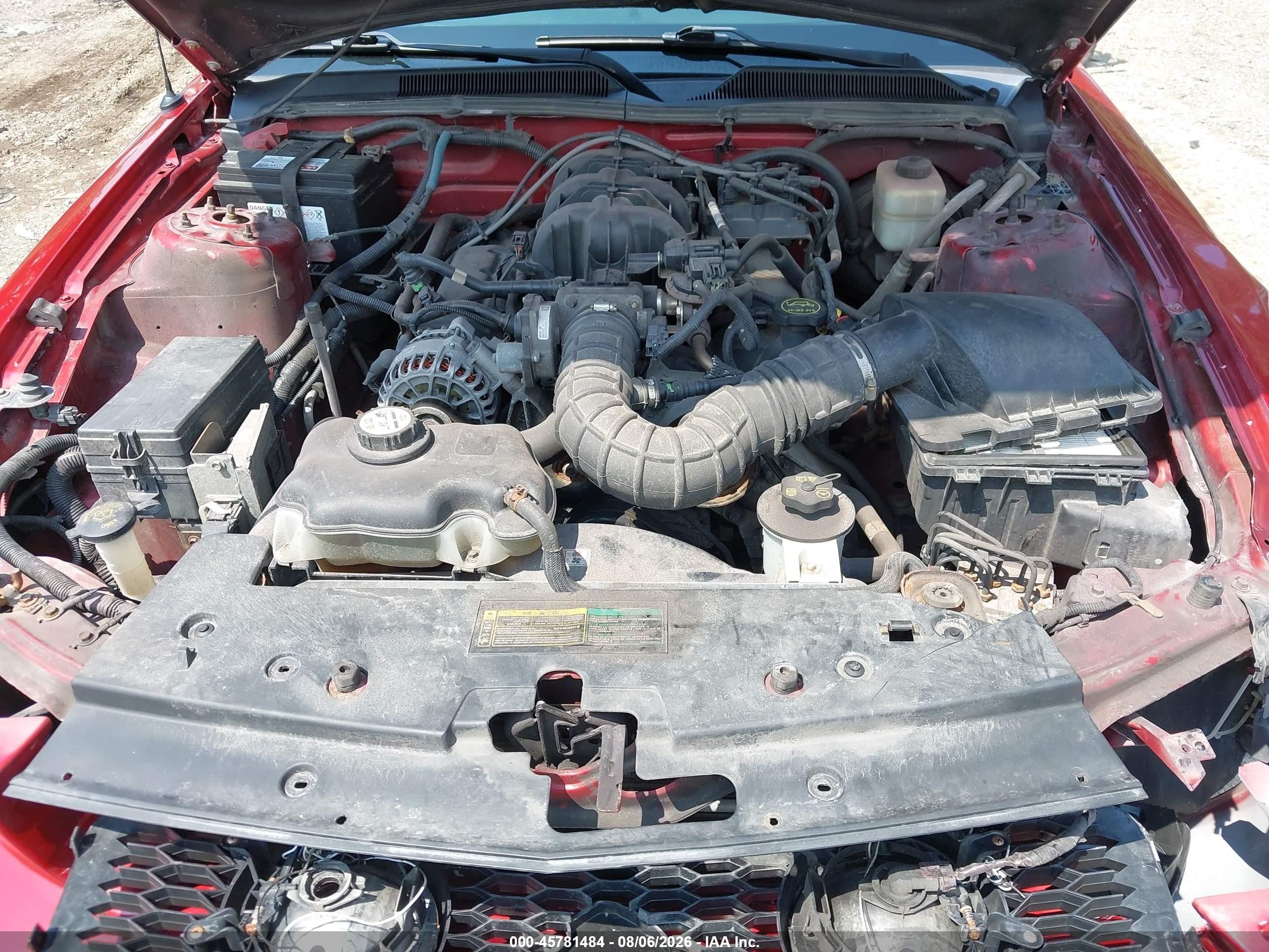 2008 Ford Mustang V6 Deluxe/v6 Premium Red vin: 1ZVHT80N185117120