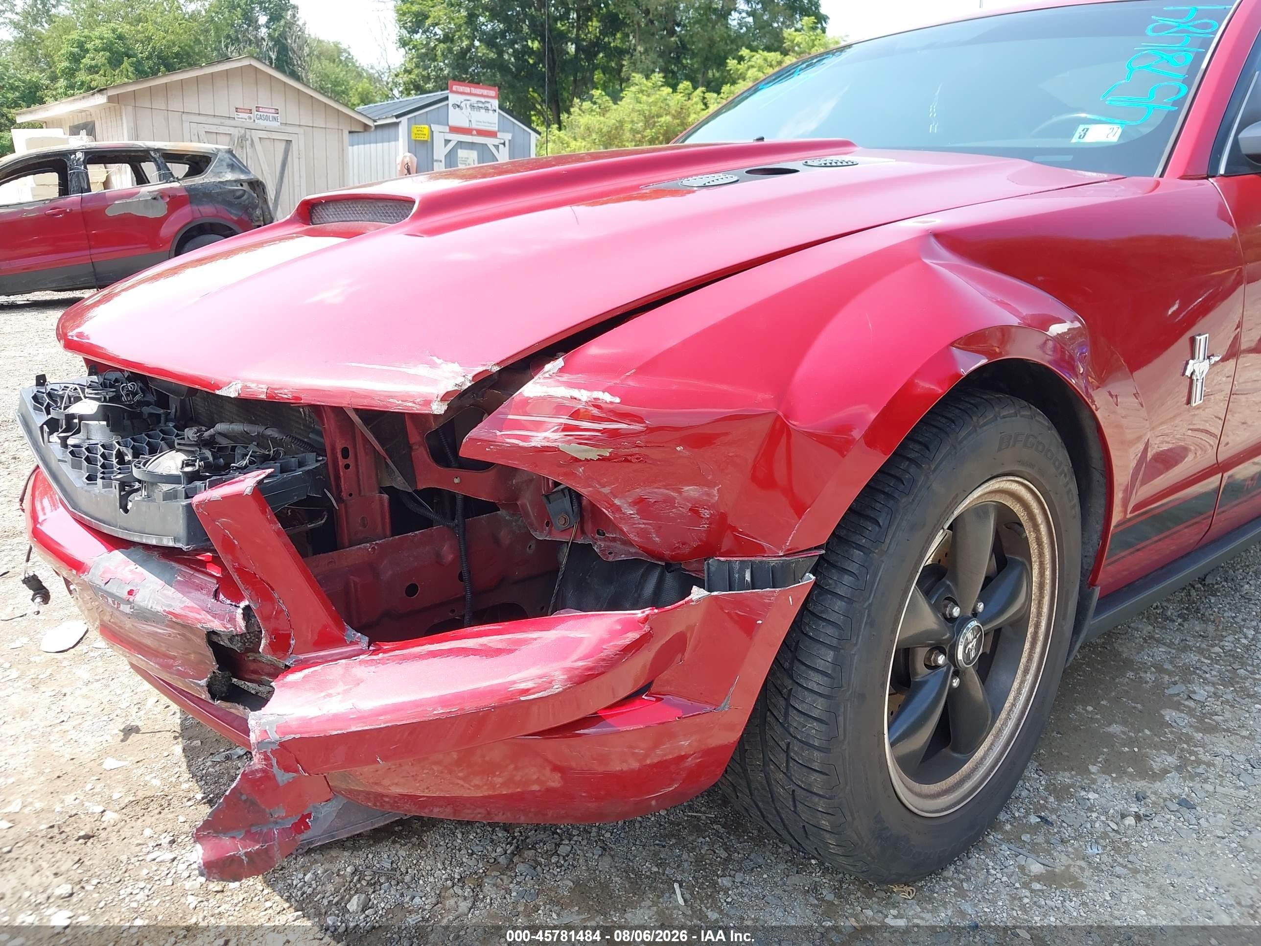 2008 Ford Mustang V6 Deluxe/v6 Premium Red vin: 1ZVHT80N185117120