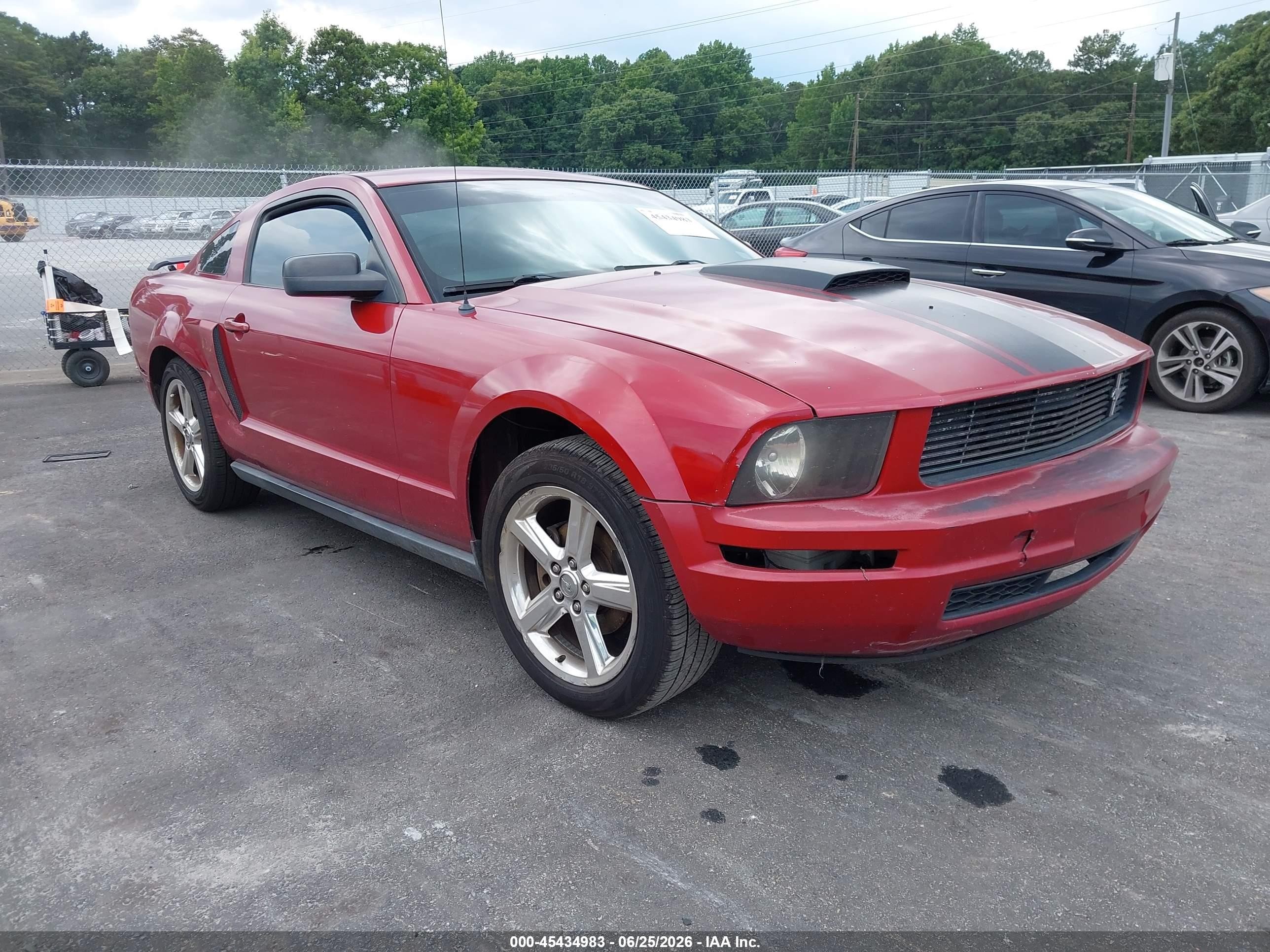 2008 Ford Mustang V6 Deluxe/v6 Premium Red vin: 1ZVHT80N185185661