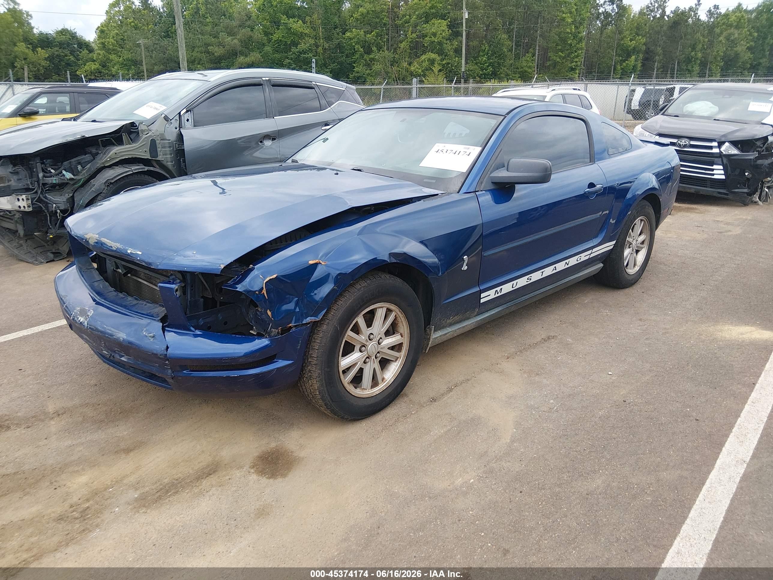2008 Ford Mustang V6 Deluxe/v6 Premium Синий vin: 1ZVHT80N185208422