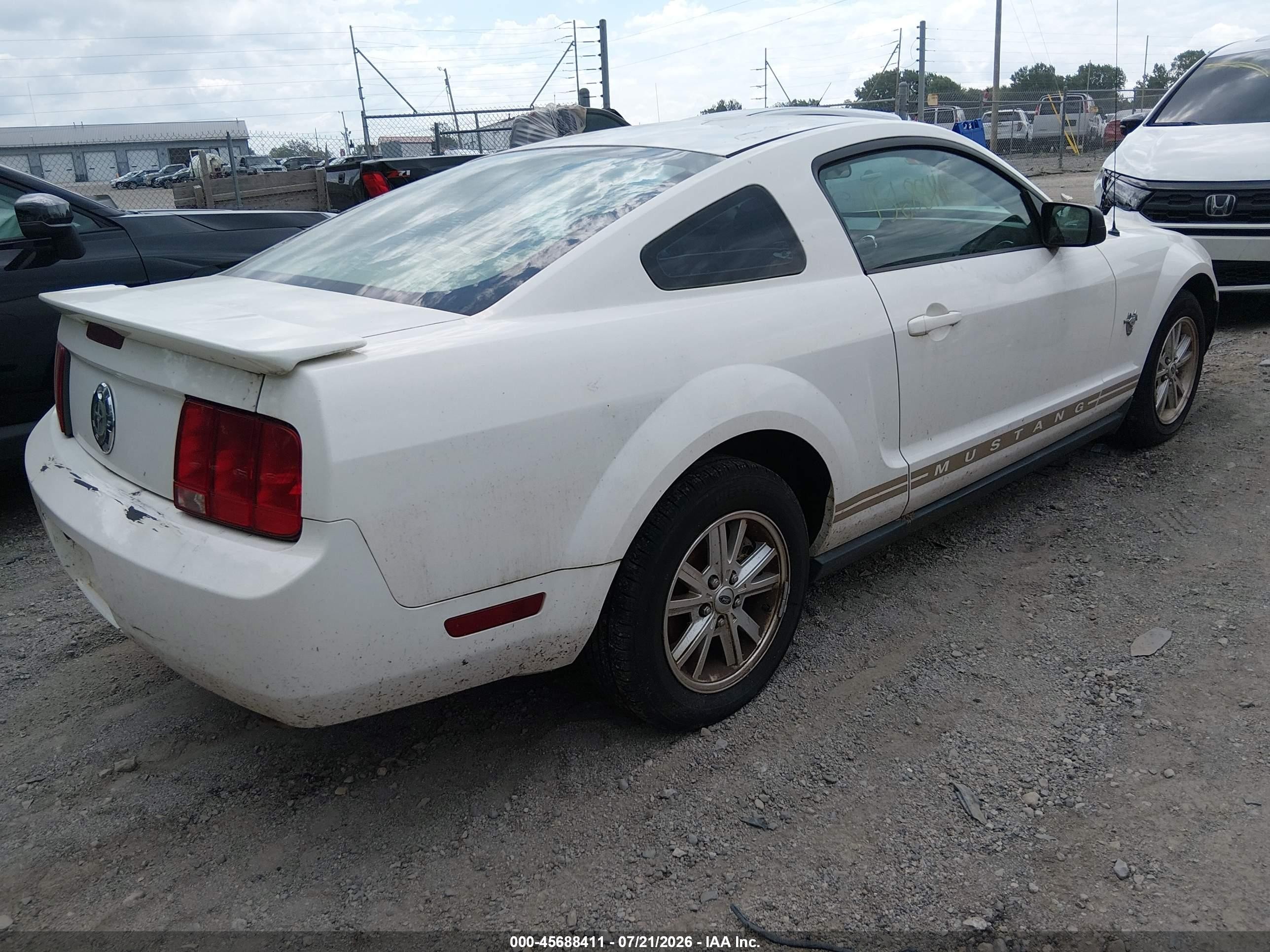 2009 Ford Mustang V6/v6 Premium White vin: 1ZVHT80N195112324