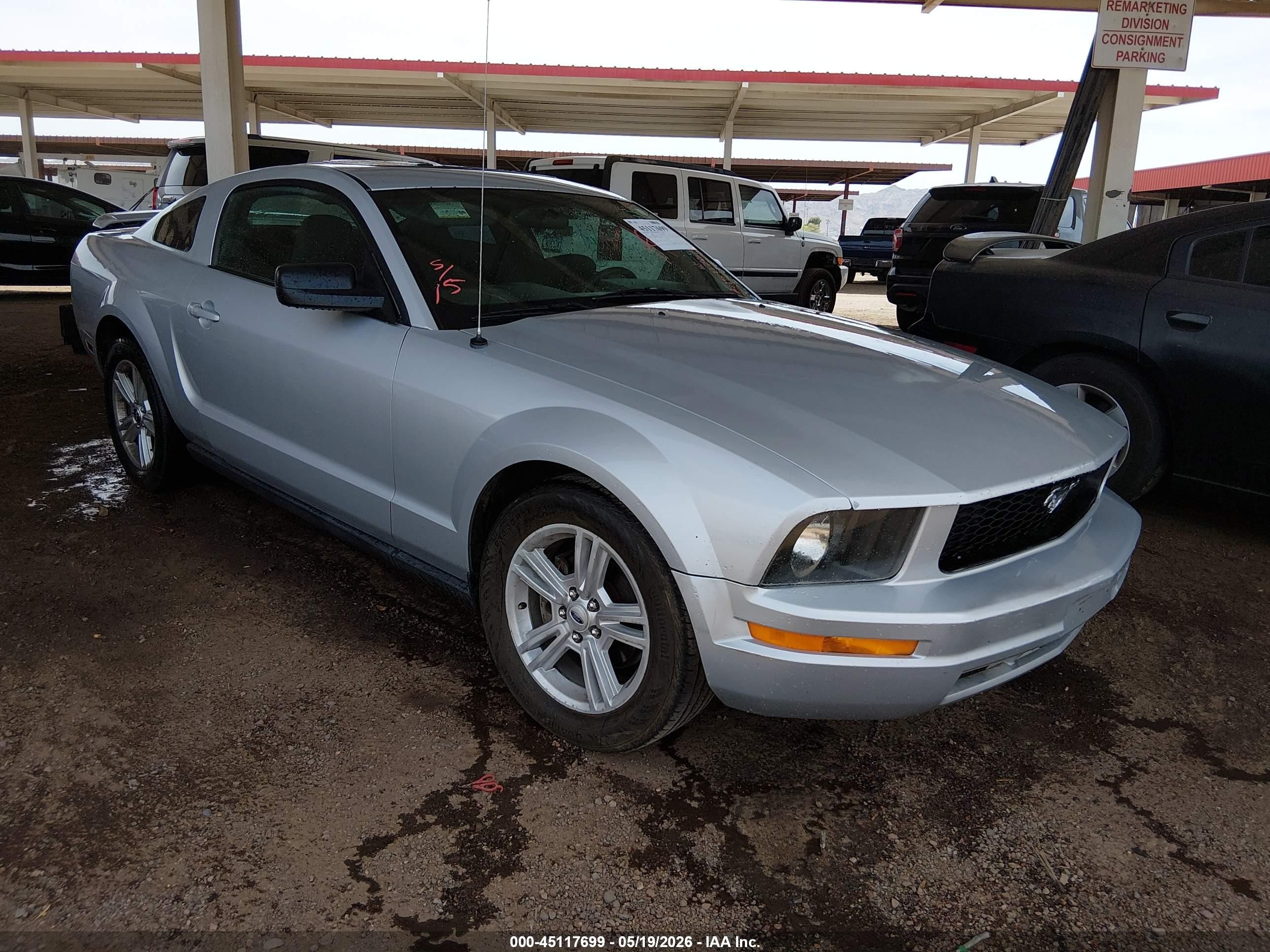 2007 Ford Mustang V6 Deluxe/v6 Premium Gray vin: 1ZVHT80N275207441