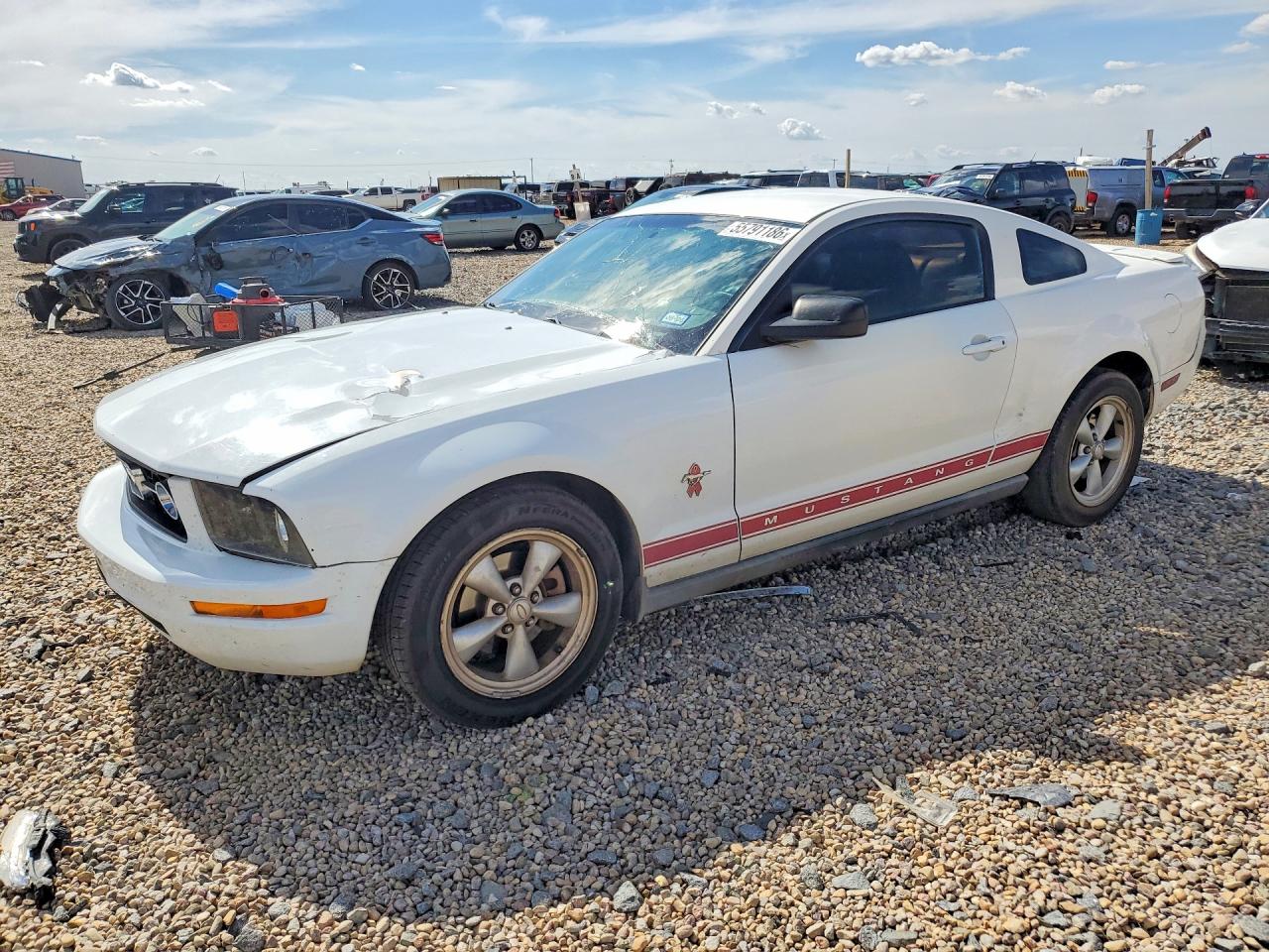 2008 Ford Mustang White vin: 1ZVHT80N485102076