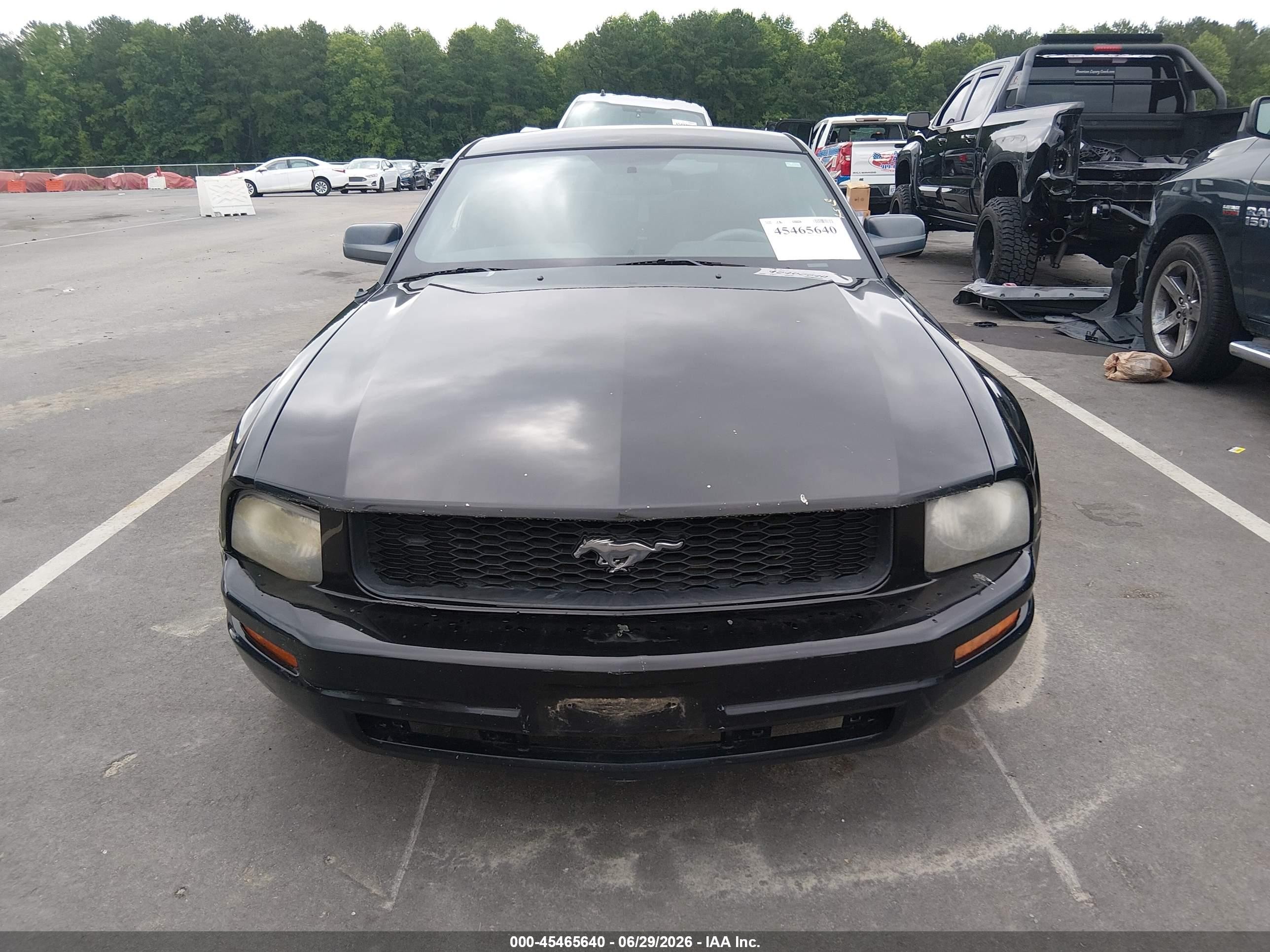 2007 Ford Mustang V6 Deluxe/v6 Premium Black vin: 1ZVHT80N575356460