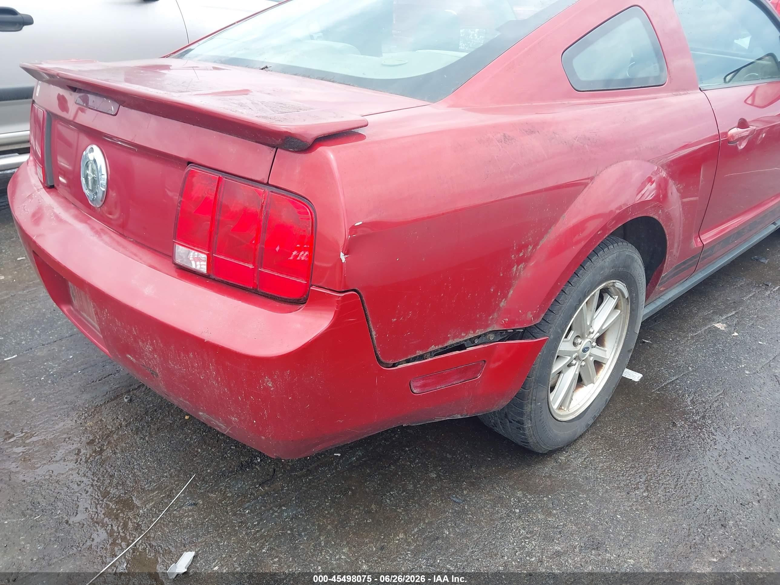 2009 Ford Mustang V6 Red vin: 1ZVHT80N595104937