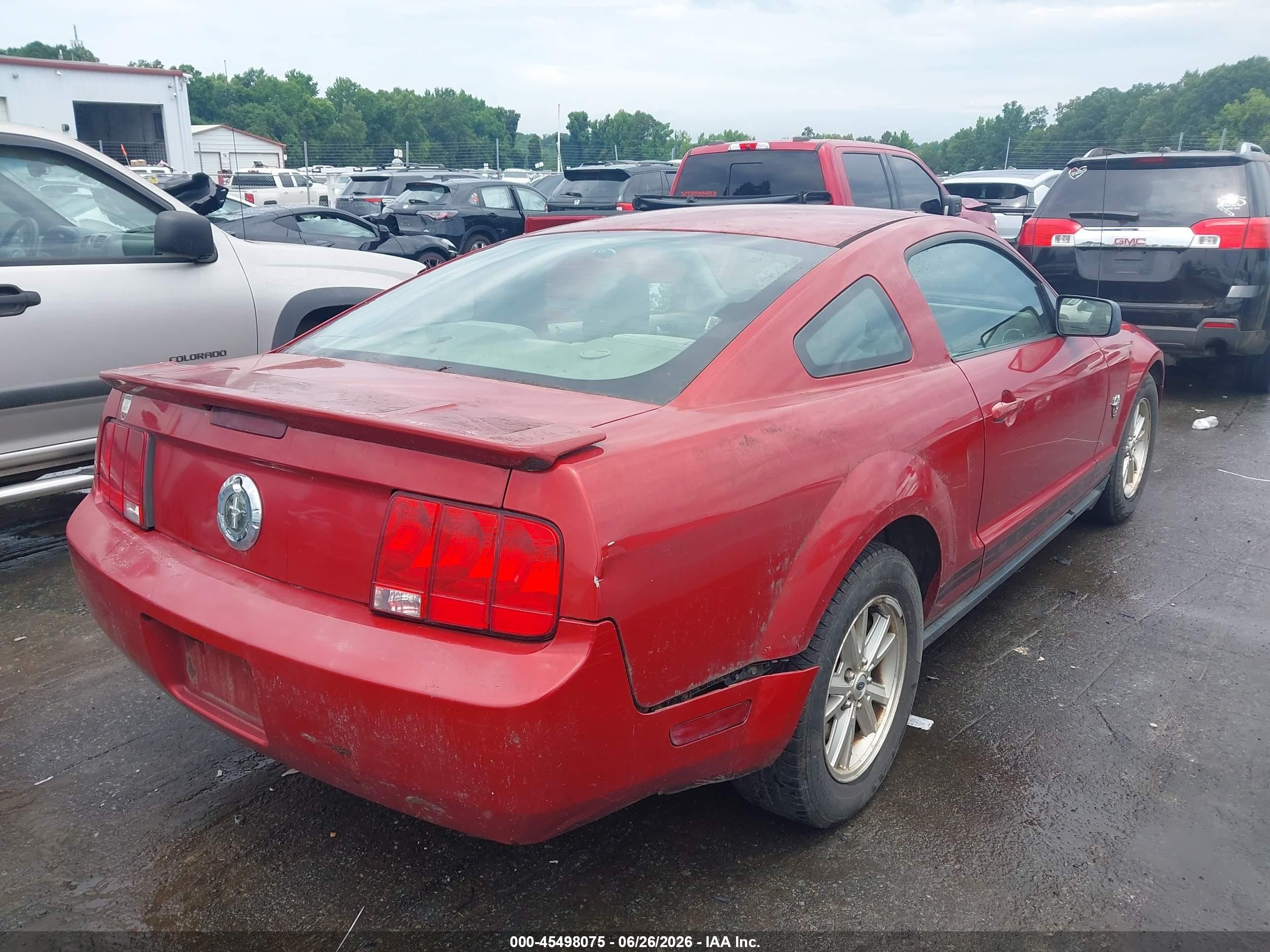 2009 Ford Mustang V6 Red vin: 1ZVHT80N595104937
