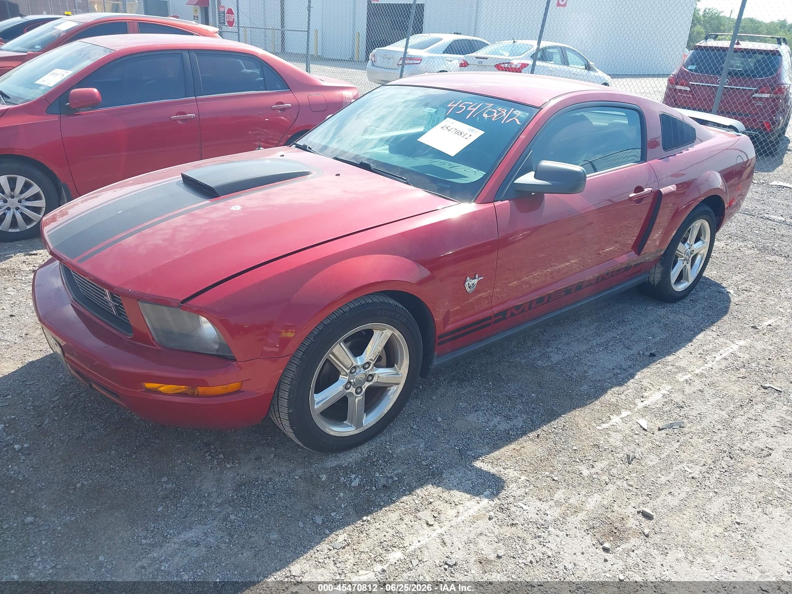 2009 Ford Mustang V6/v6 Premium Red vin: 1ZVHT80N695114408