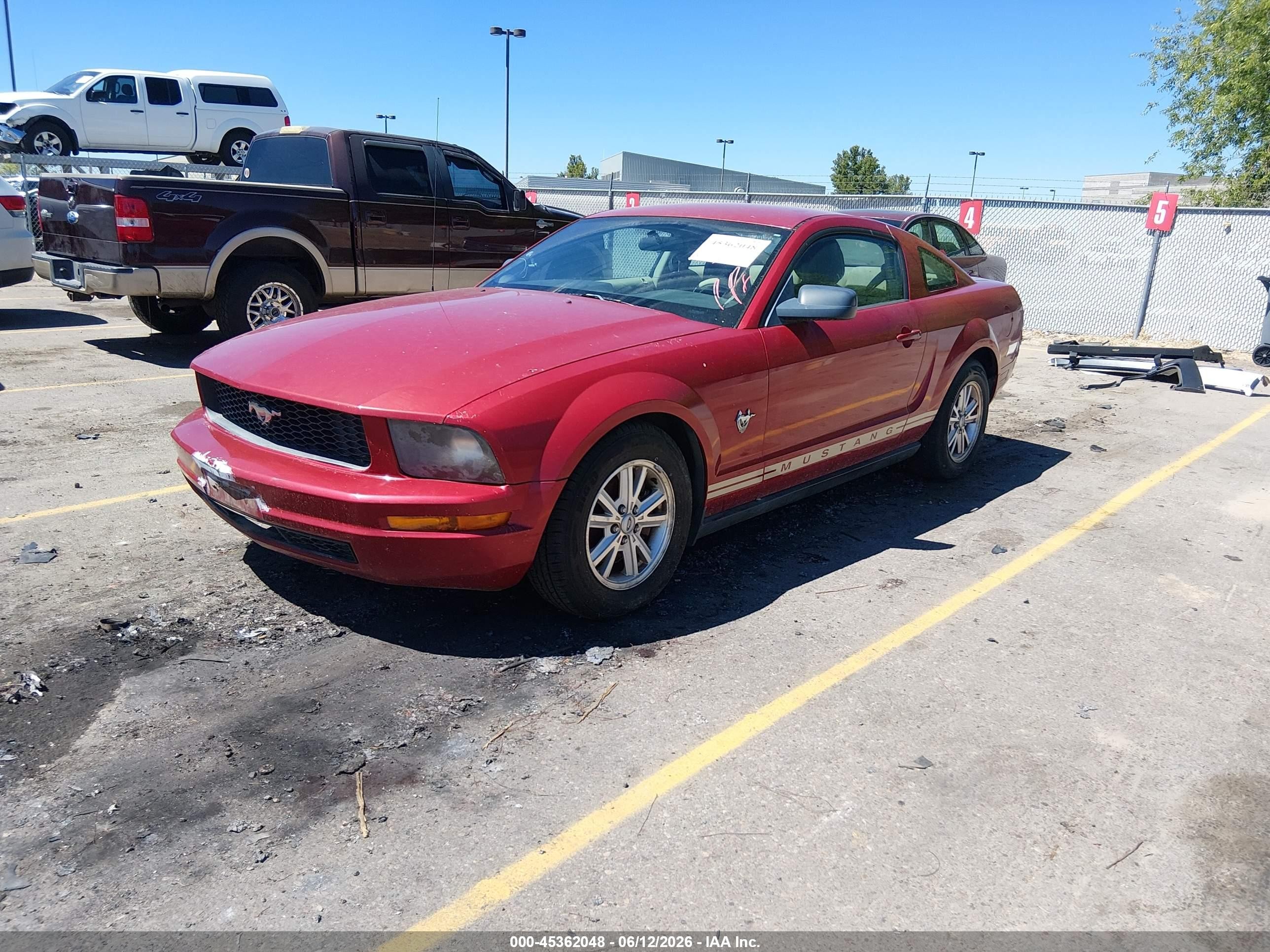 2009 Ford Mustang V6/v6 Premium Red vin: 1ZVHT80N795101036