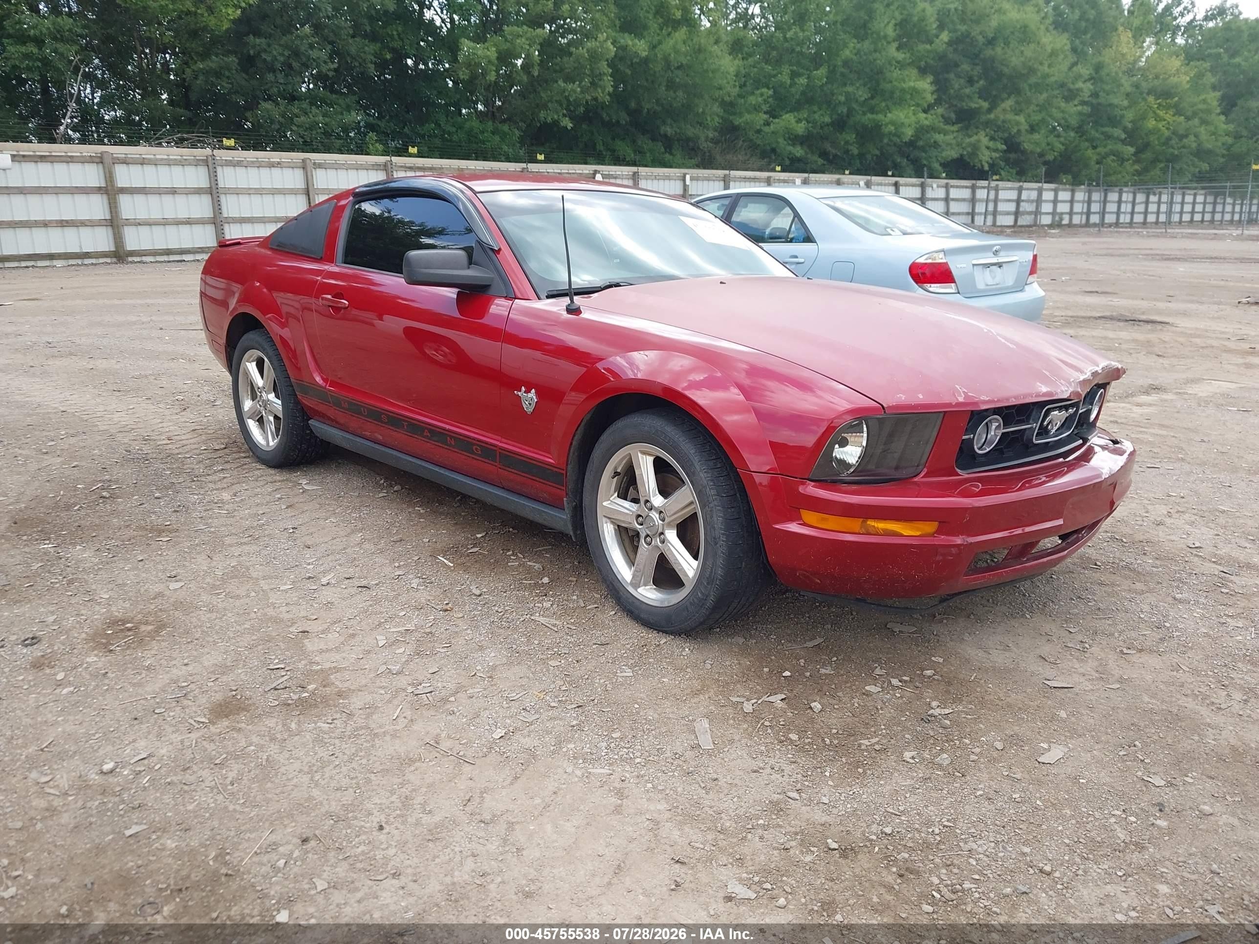 2009 Ford Mustang V6/v6 Premium Red vin: 1ZVHT80N895124289