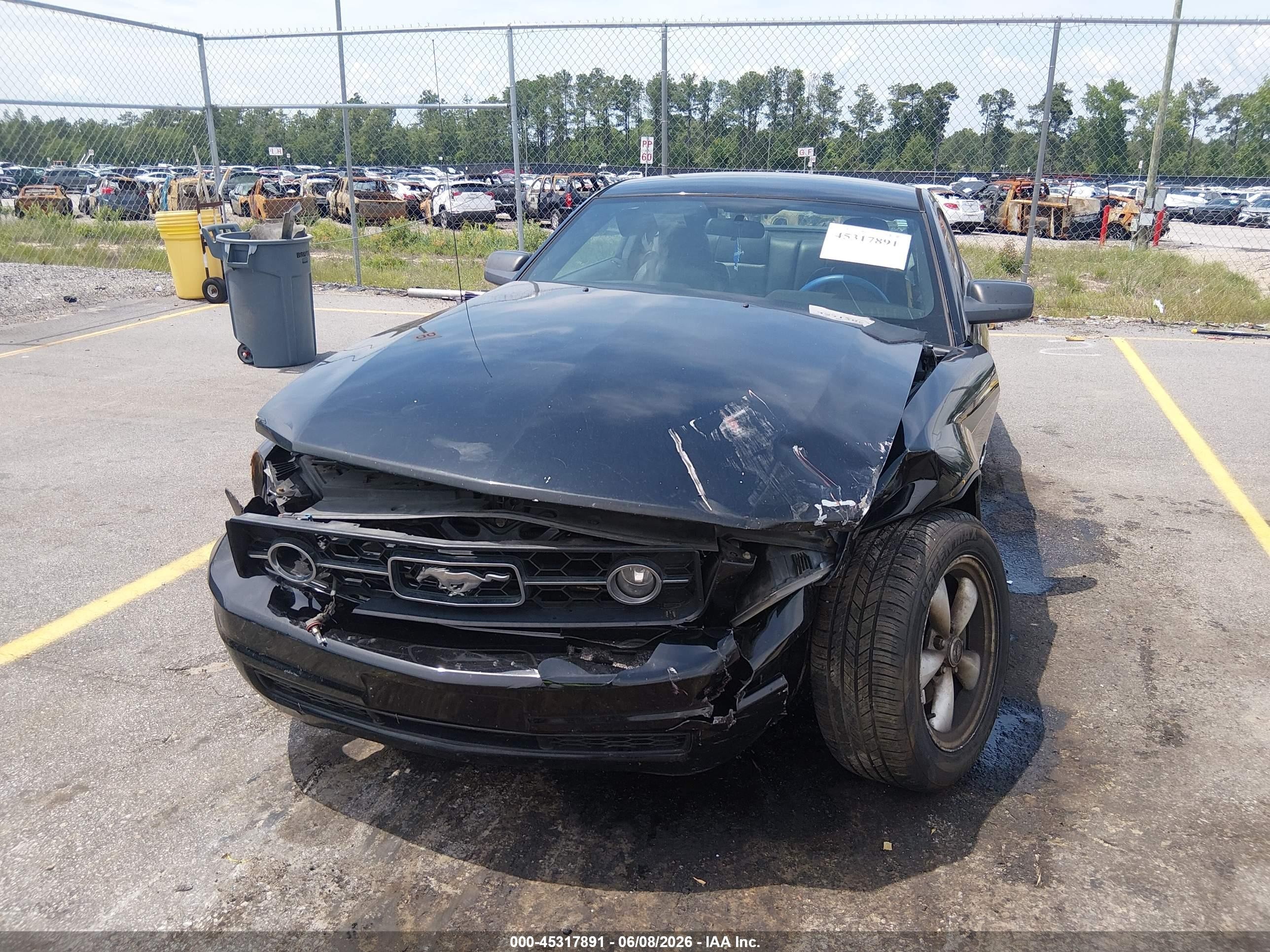2008 Ford Mustang V6 Deluxe/v6 Premium Black vin: 1ZVHT80N985132190