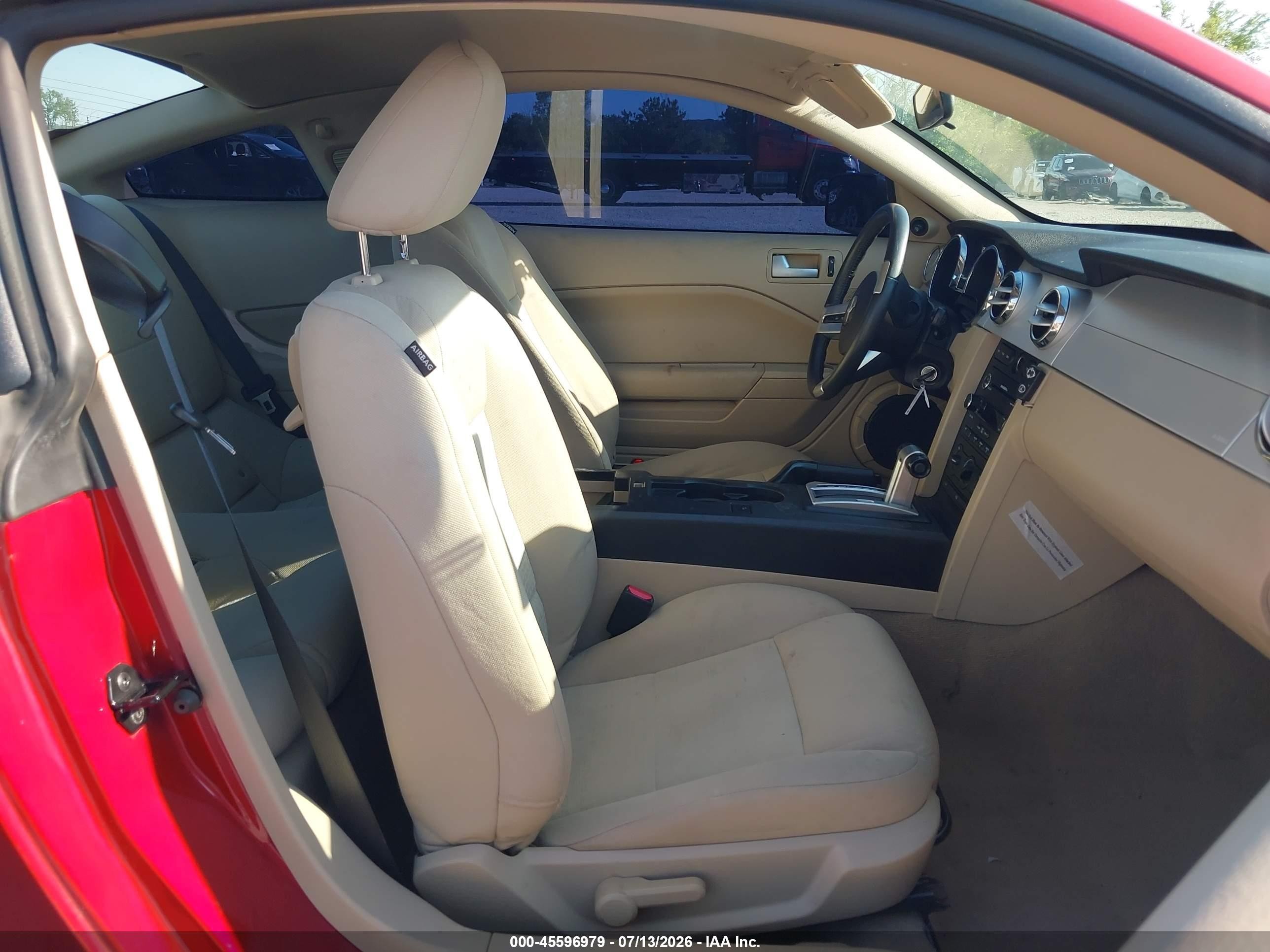 2009 Ford Mustang V6/v6 Premium Red vin: 1ZVHT80N995128206