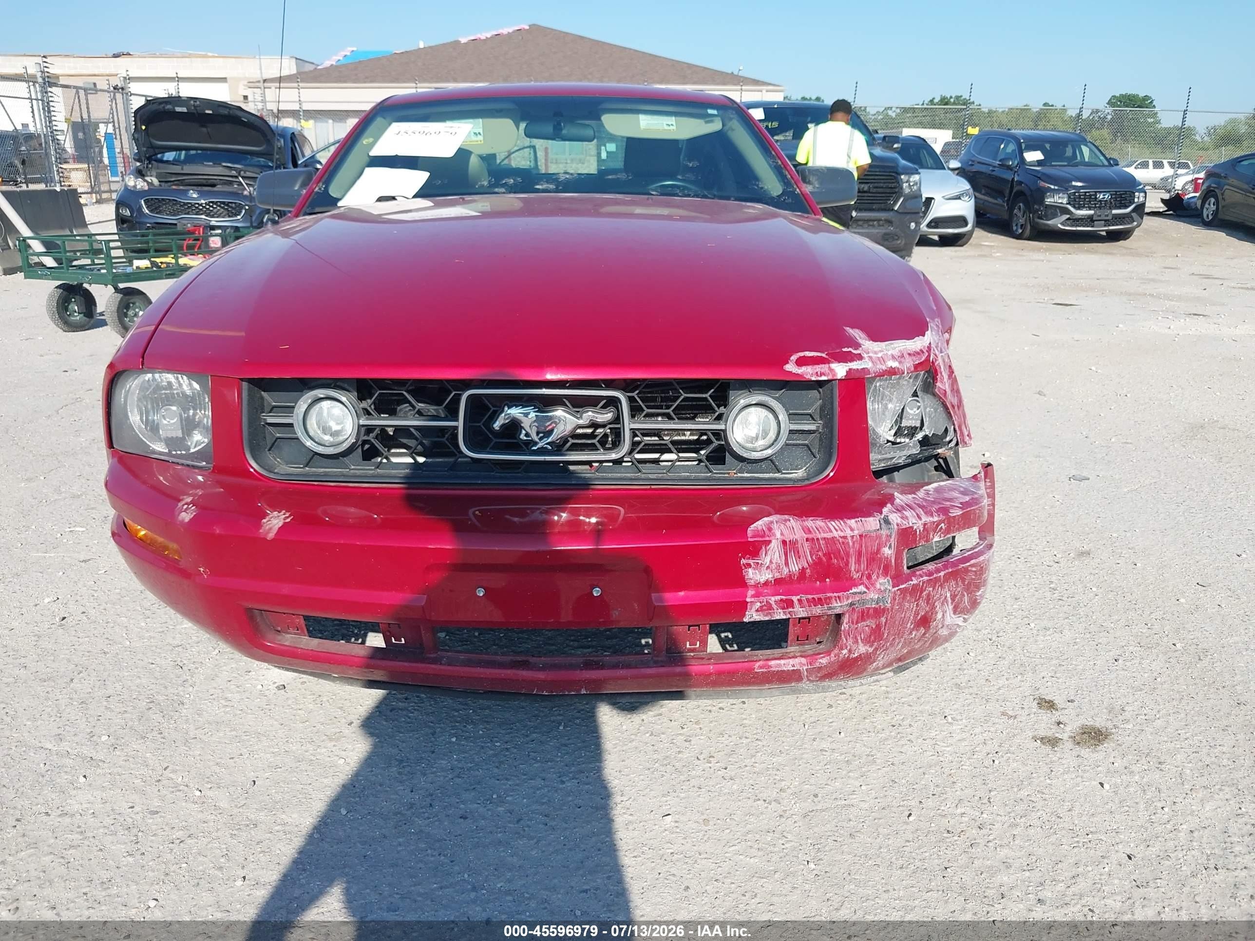 2009 Ford Mustang V6/v6 Premium Red vin: 1ZVHT80N995128206
