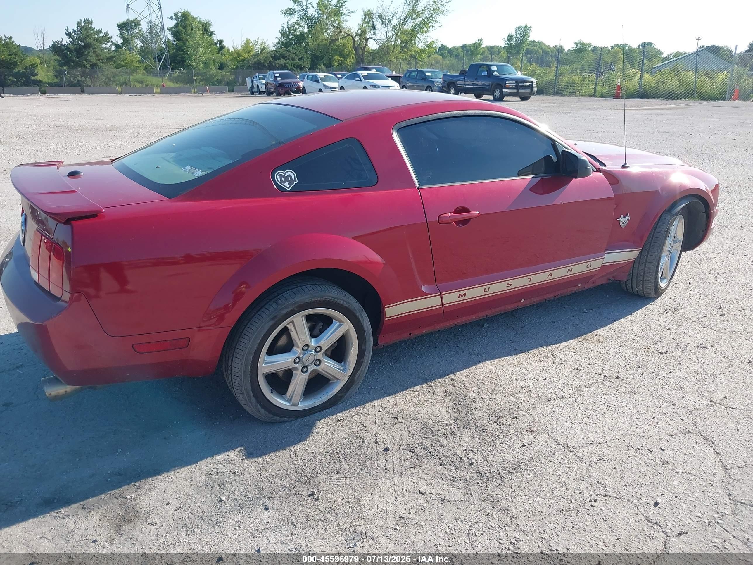 2009 Ford Mustang V6/v6 Premium Red vin: 1ZVHT80N995128206