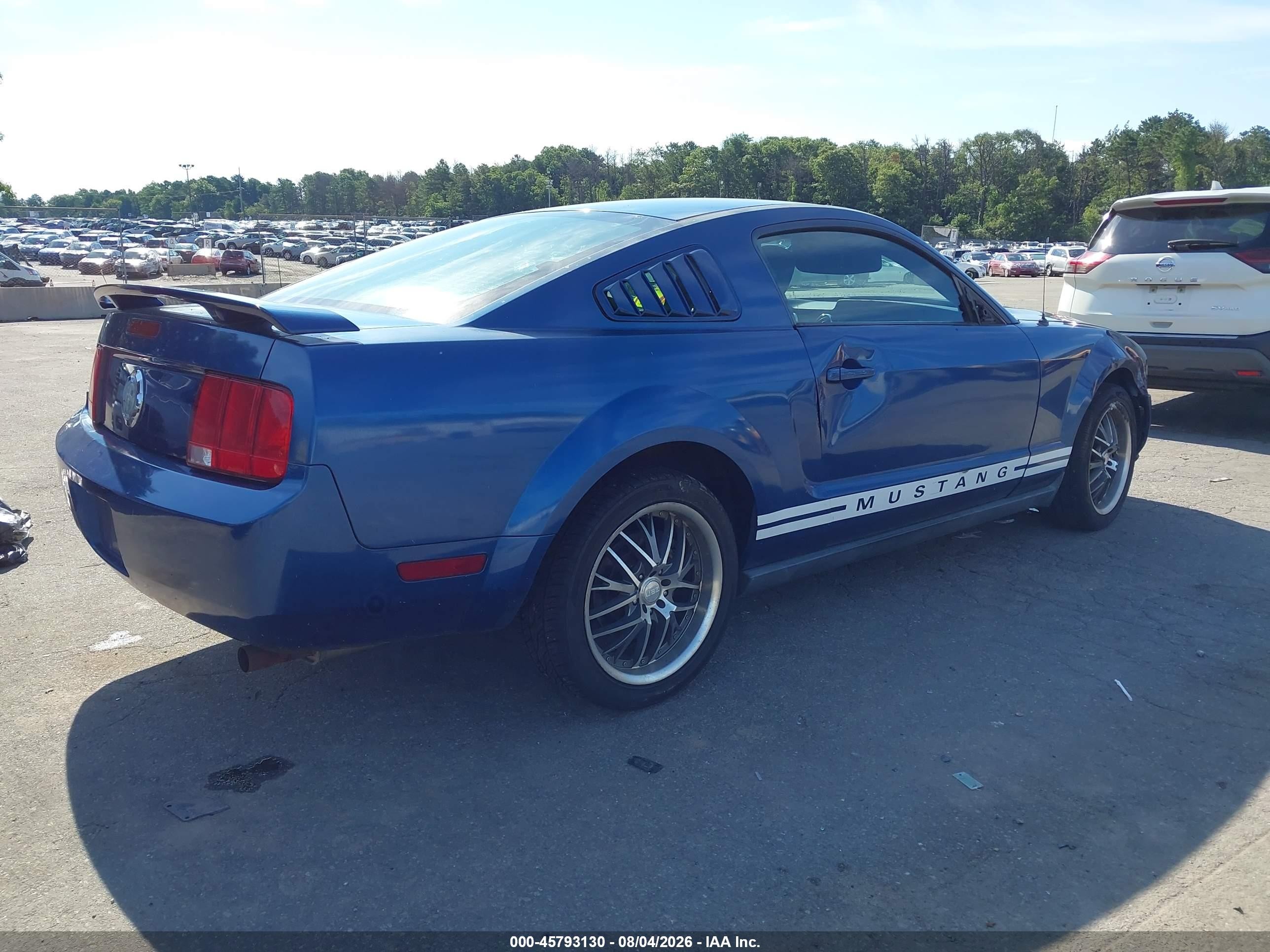 2006 Ford Mustang V6 Blue vin: 1ZVHT80NX65250634