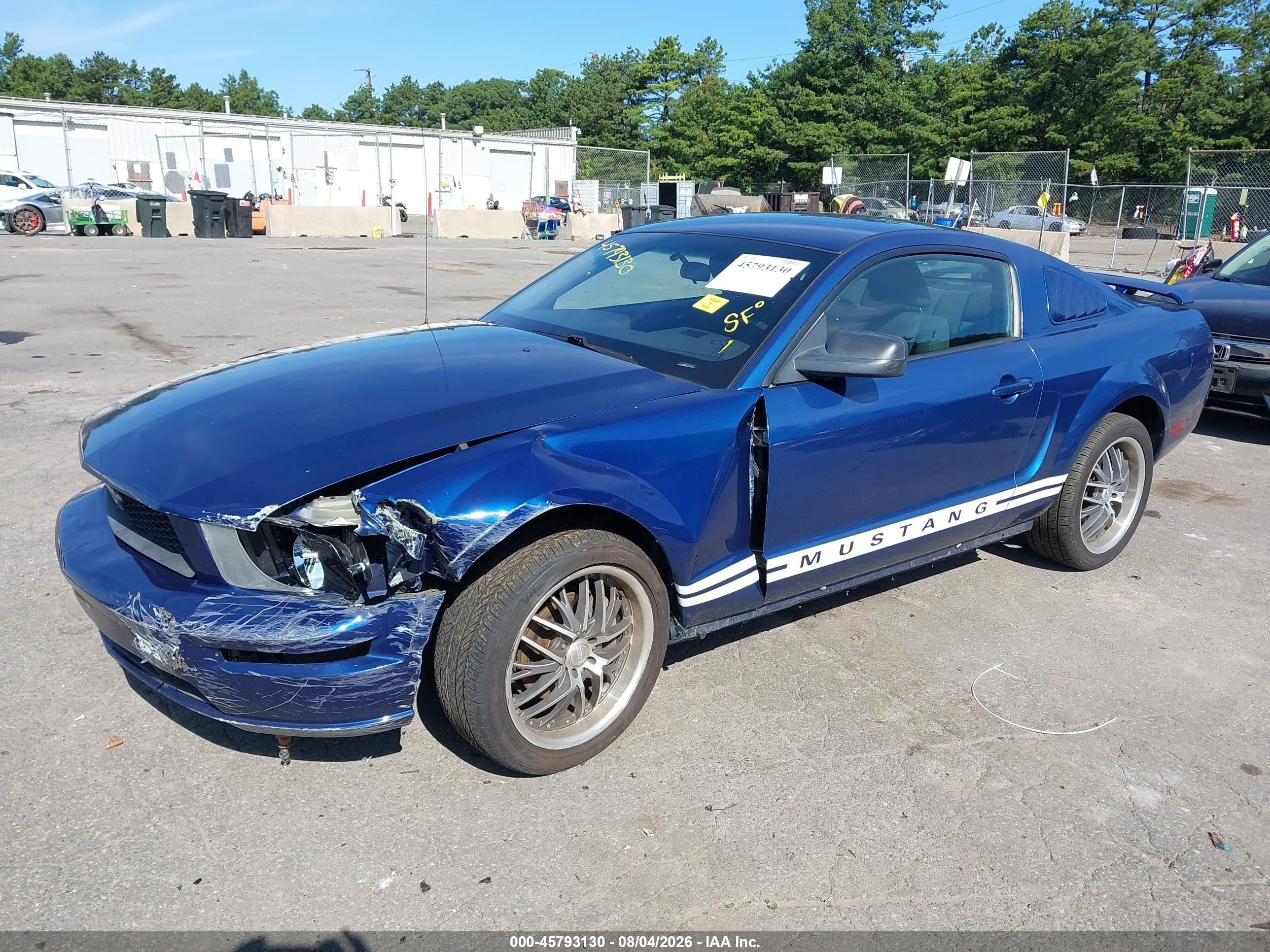 2006 Ford Mustang V6 Blue vin: 1ZVHT80NX65250634