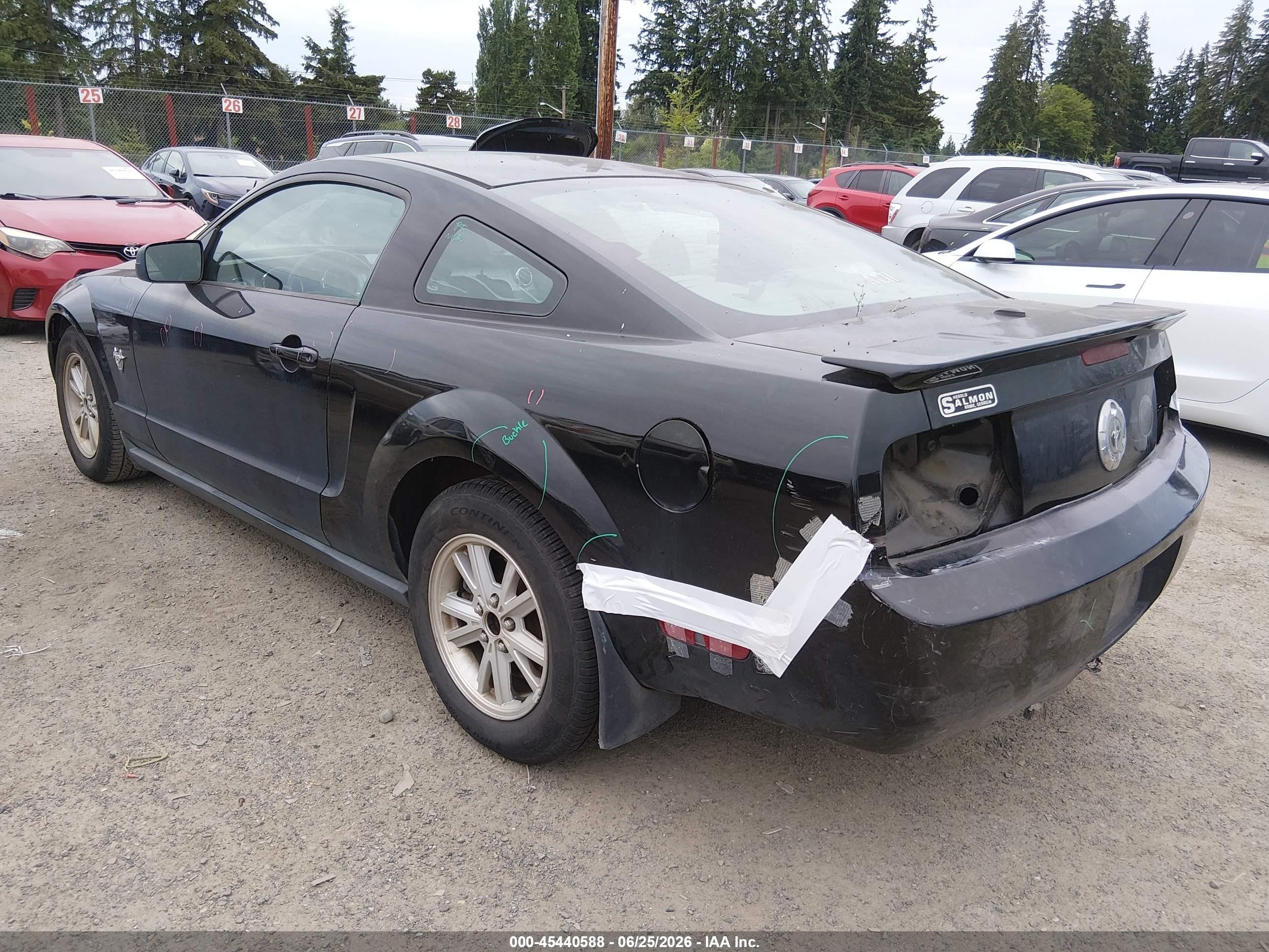 2009 Ford Mustang V6/v6 Premium Black vin: 1ZVHT80NX95114900