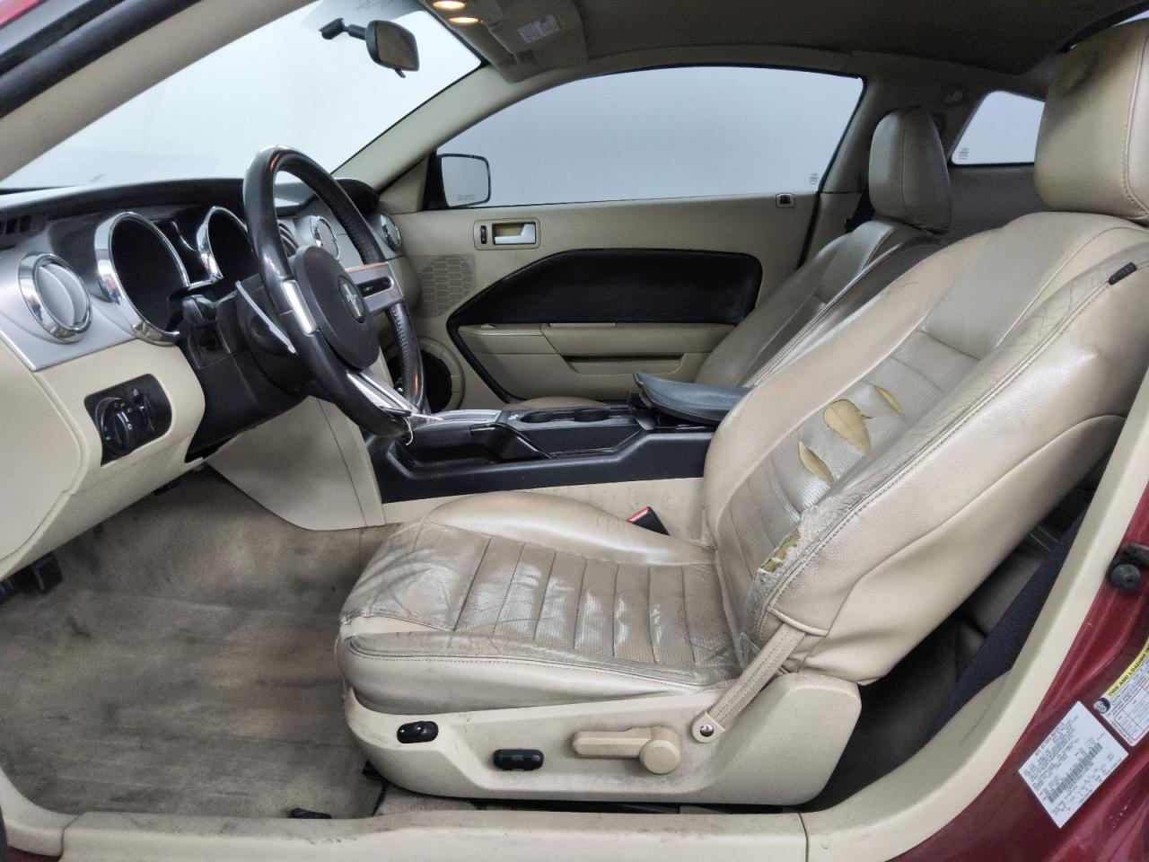 2006 Ford Mustang Gt Red vin: 1ZVHT82H065168788 Damage: Left Front Seat Back, Torn, > 12 Inches
