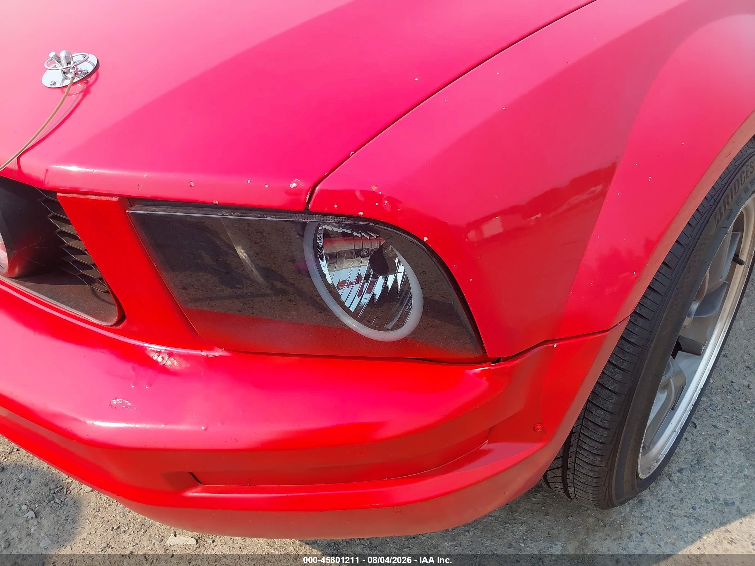 2006 Ford Mustang Gt Red vin: 1ZVHT82H365228708