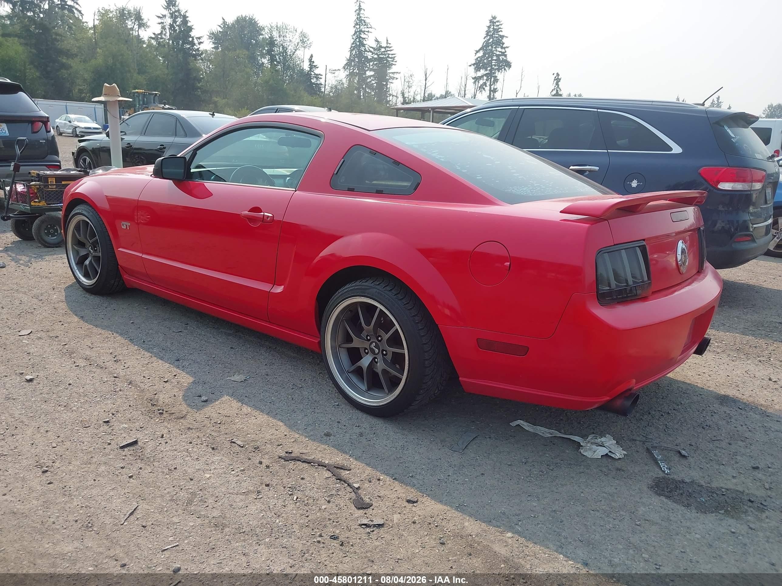 2006 Ford Mustang Gt Red vin: 1ZVHT82H365228708