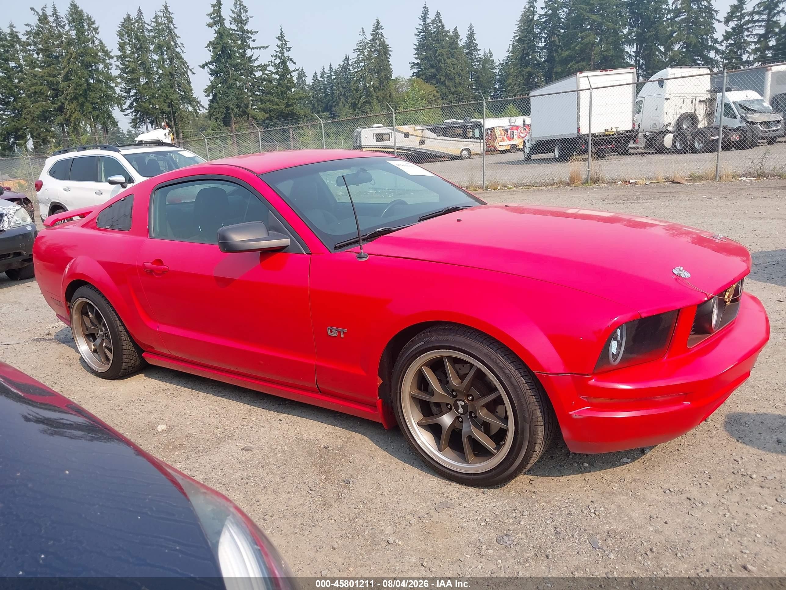 2006 Ford Mustang Gt Red vin: 1ZVHT82H365228708
