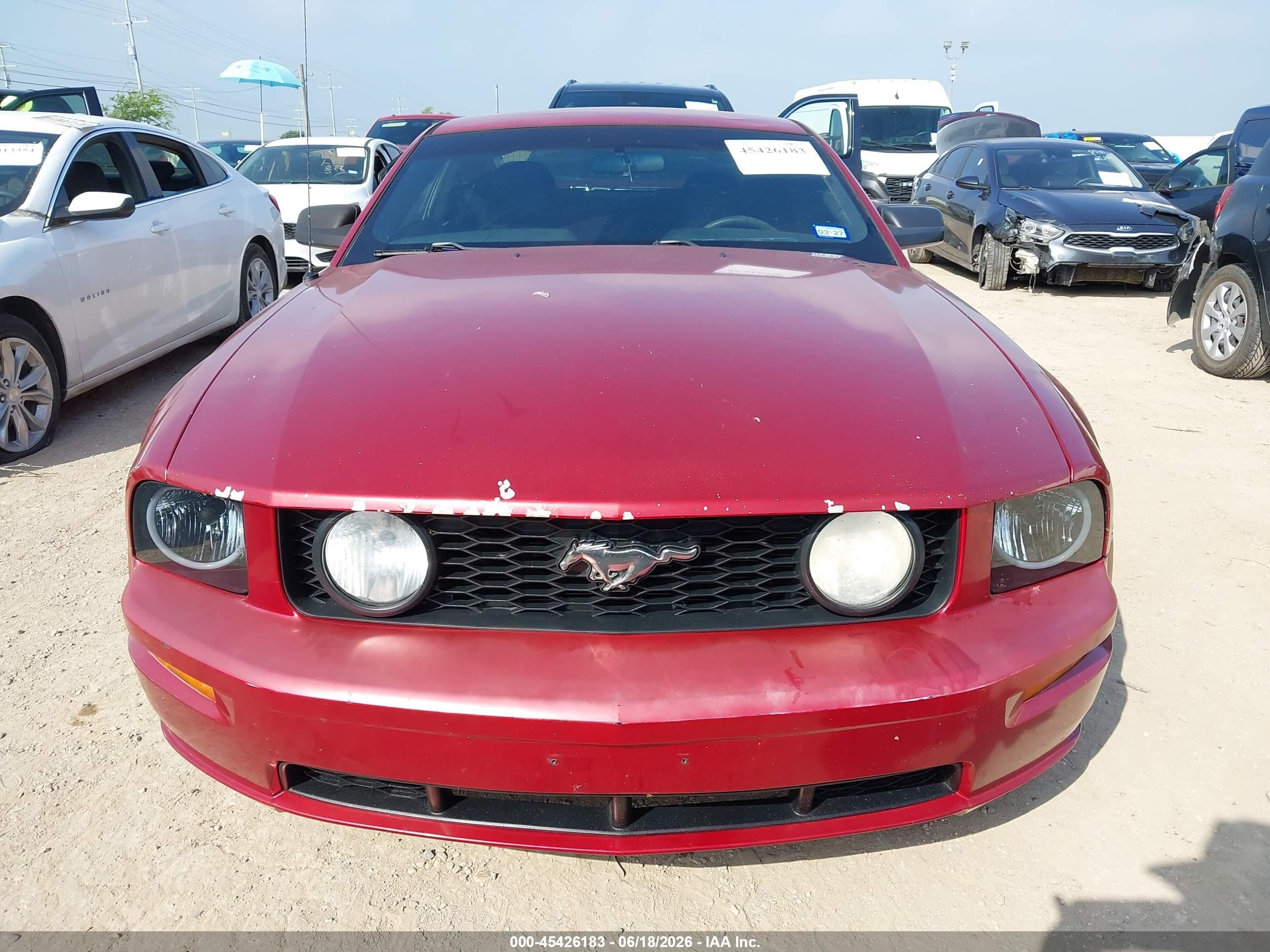 2006 Ford Mustang Gt Red vin: 1ZVHT82H765208767