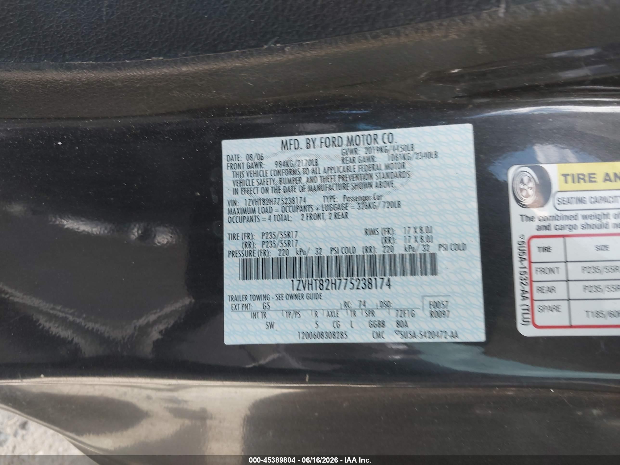 2007 Ford Mustang Gt Deluxe/gt Premium Gray vin: 1ZVHT82H775238174