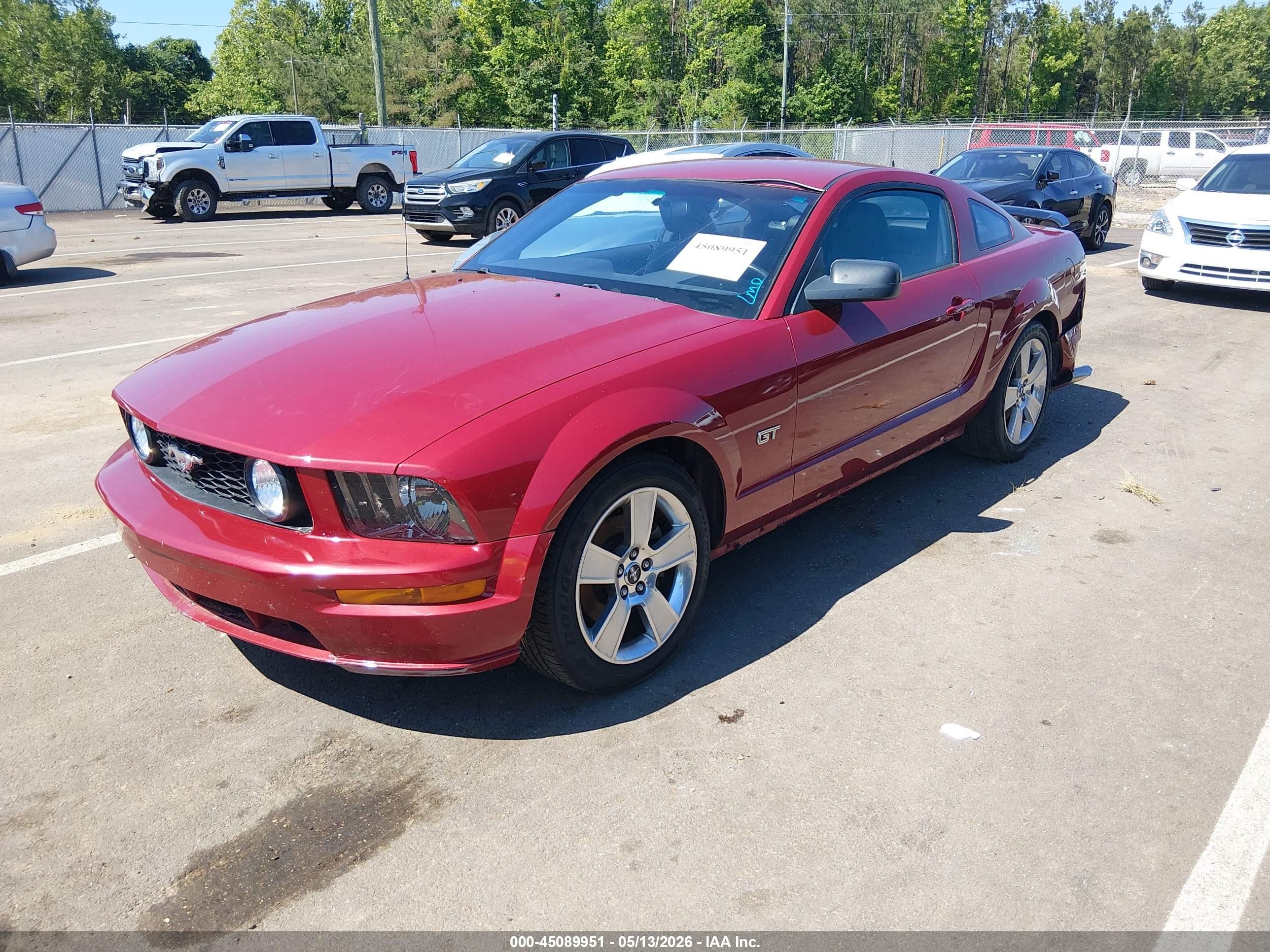 2006 Ford Mustang Gt Red vin: 1ZVHT82H965127947