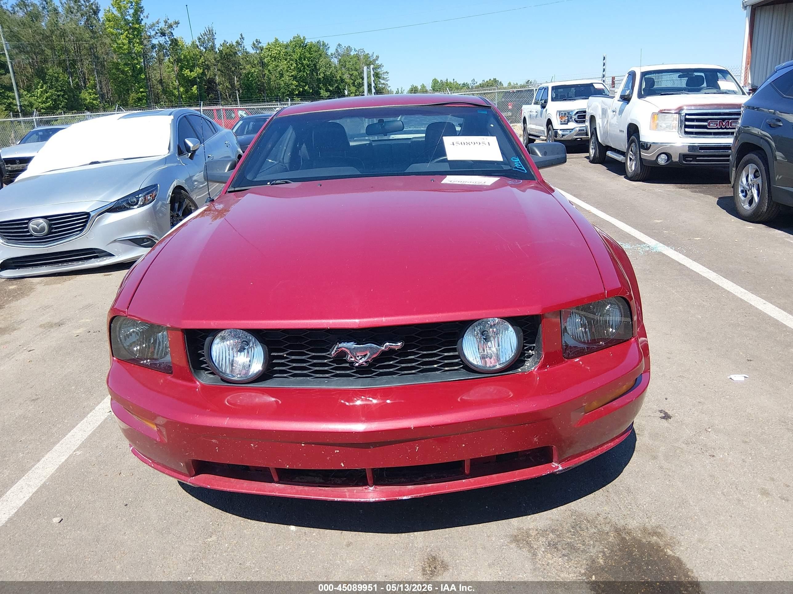 2006 Ford Mustang Gt Red vin: 1ZVHT82H965127947