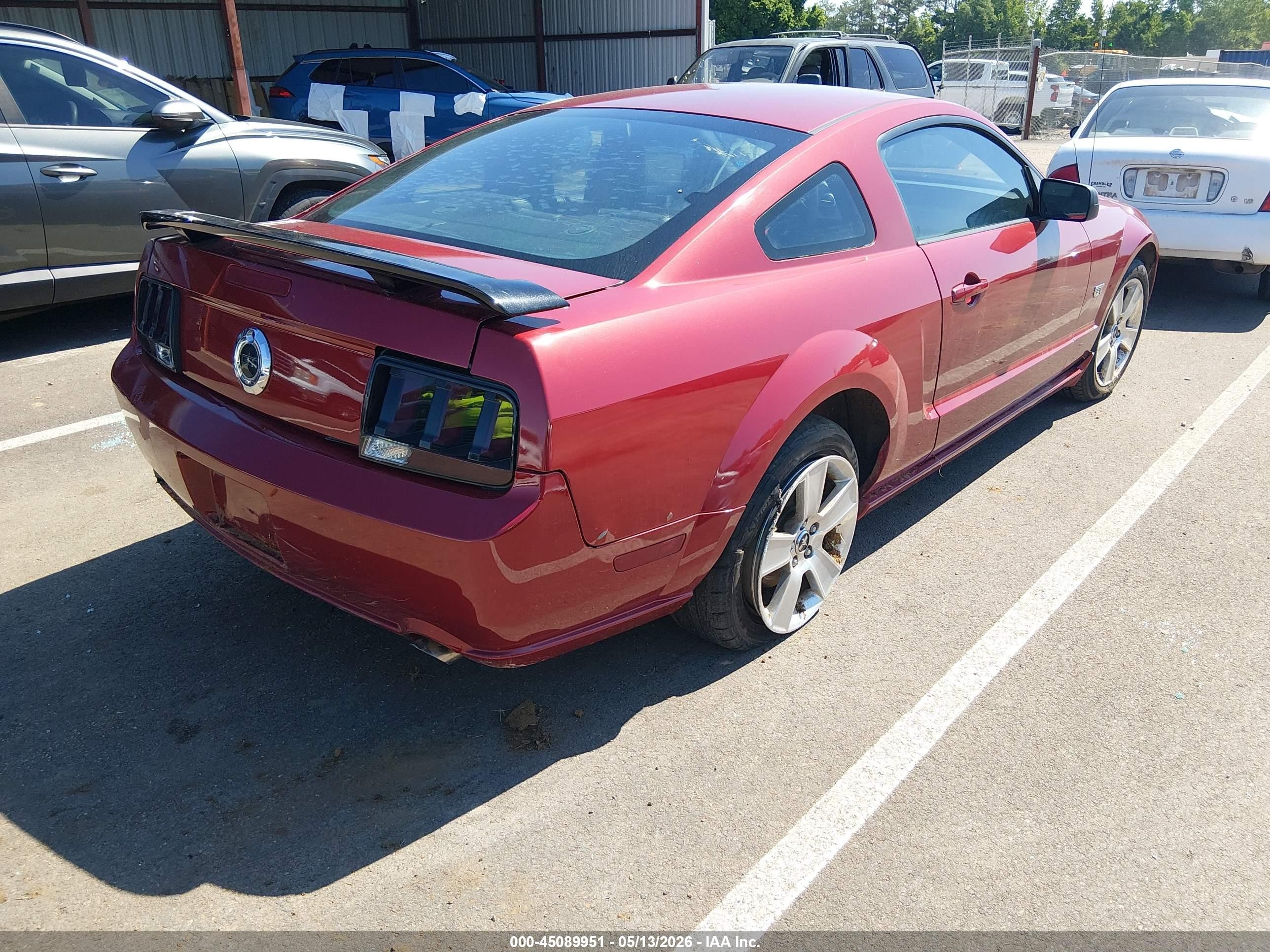 2006 Ford Mustang Gt Red vin: 1ZVHT82H965127947