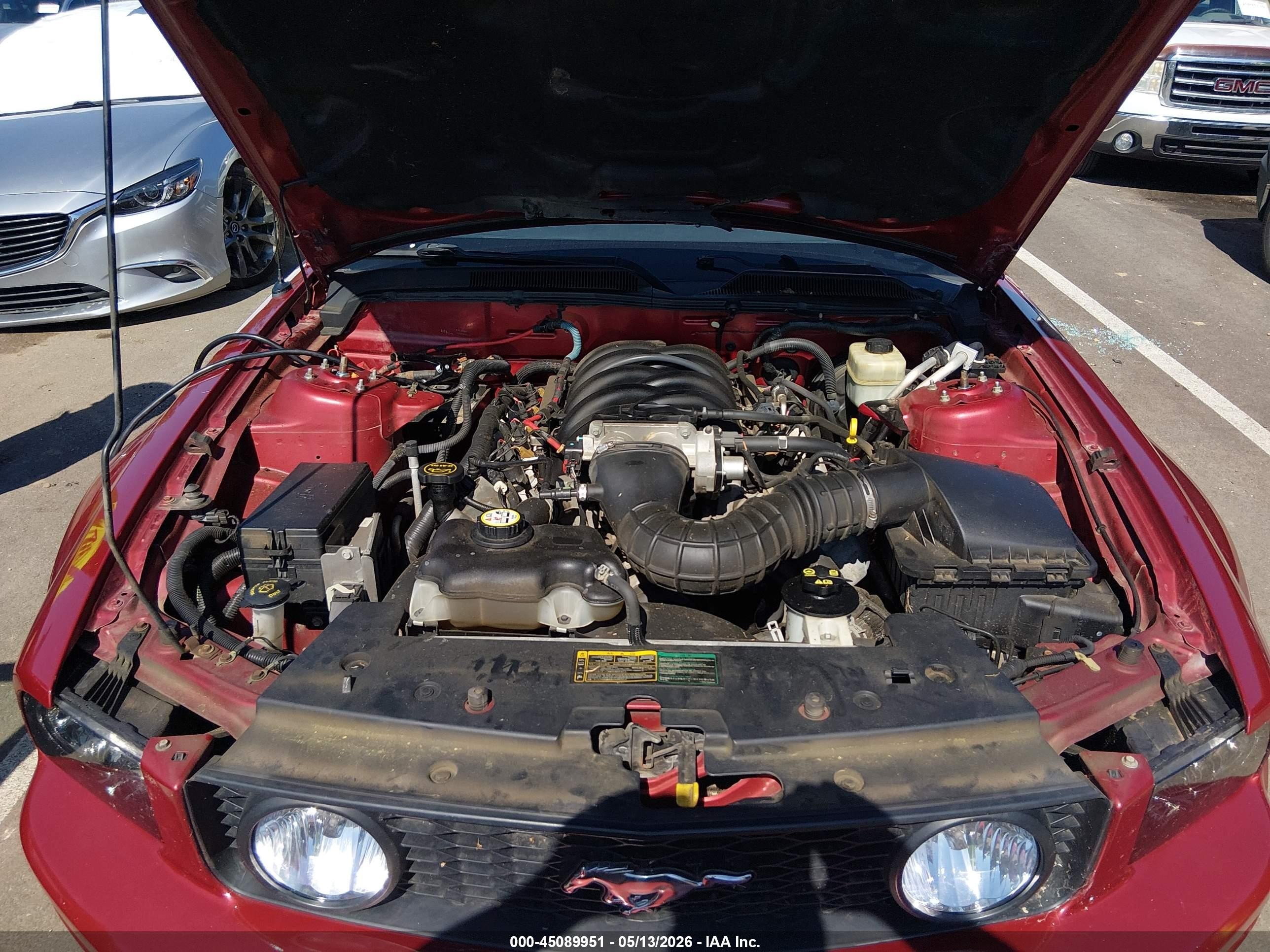 2006 Ford Mustang Gt Red vin: 1ZVHT82H965127947