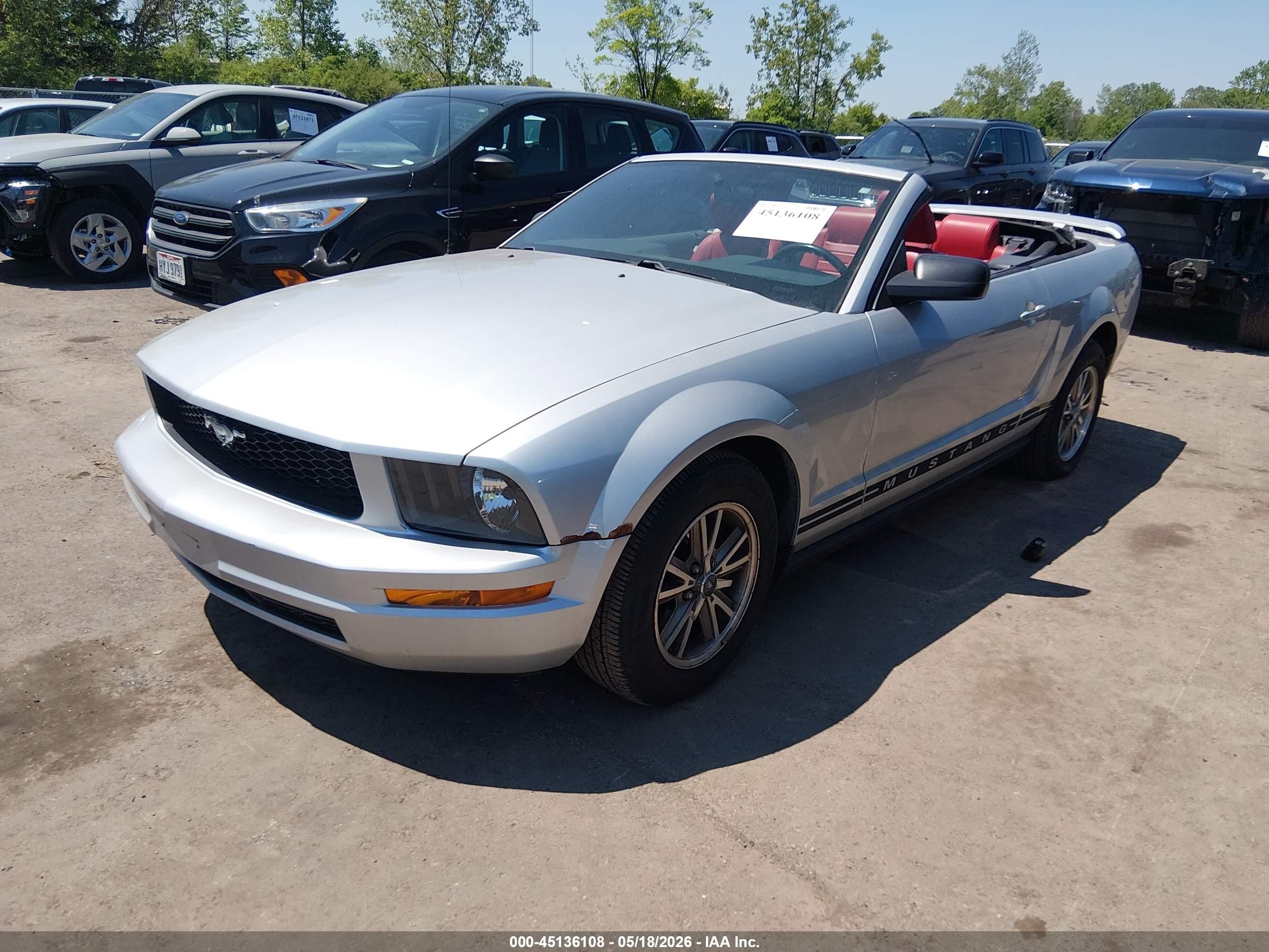 2005 Ford Mustang   Silver vin: 1ZVHT84N055232345