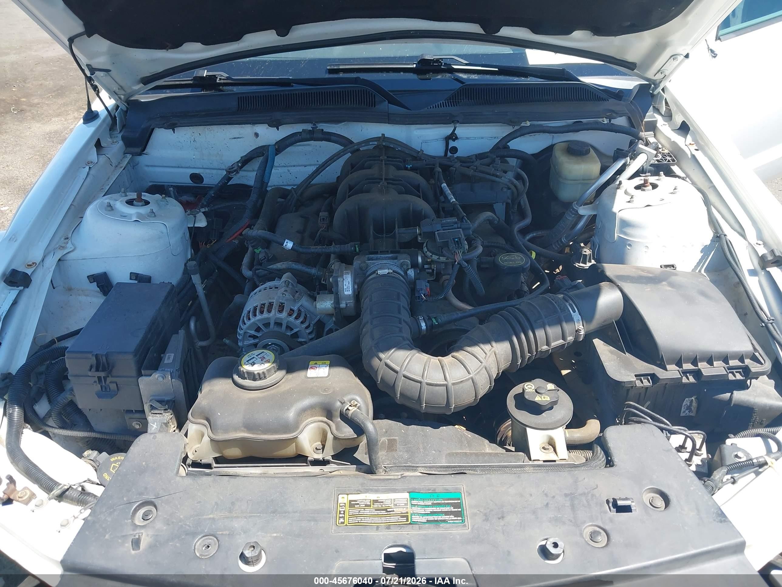 2007 Ford Mustang V6 Deluxe/v6 Premium White vin: 1ZVHT84N375253273