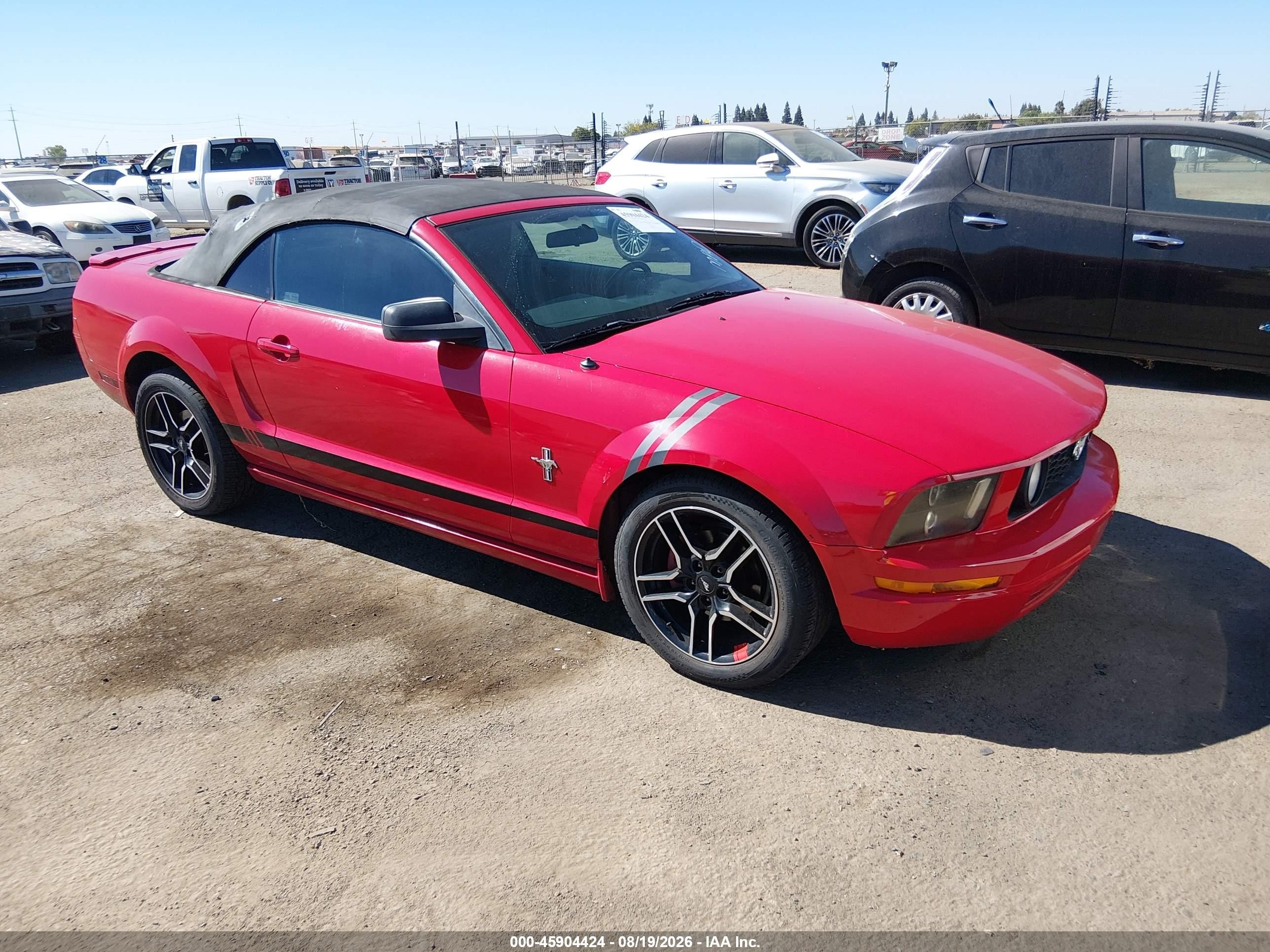 2007 Ford Mustang V6 Deluxe/v6 Premium Red vin: 1ZVHT84N475335044