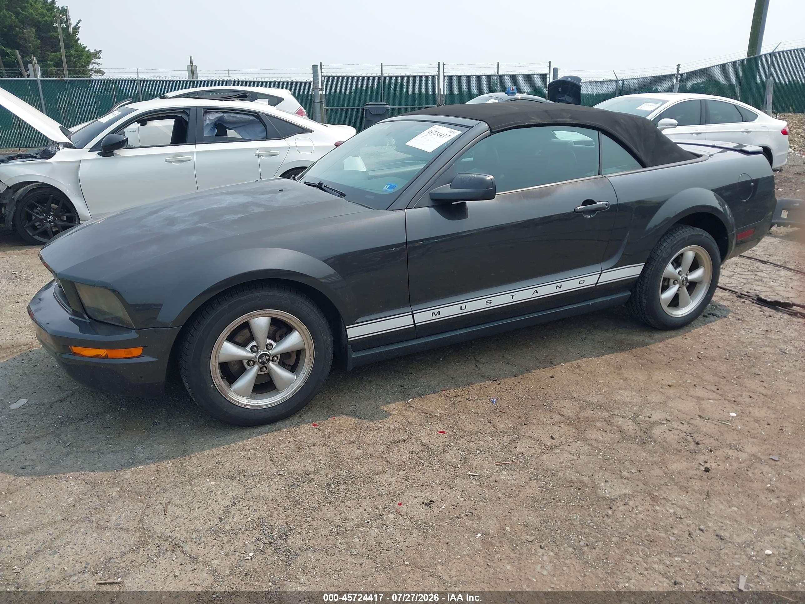 2007 Ford Mustang V6 Deluxe/v6 Premium Gray vin: 1ZVHT84N475356105