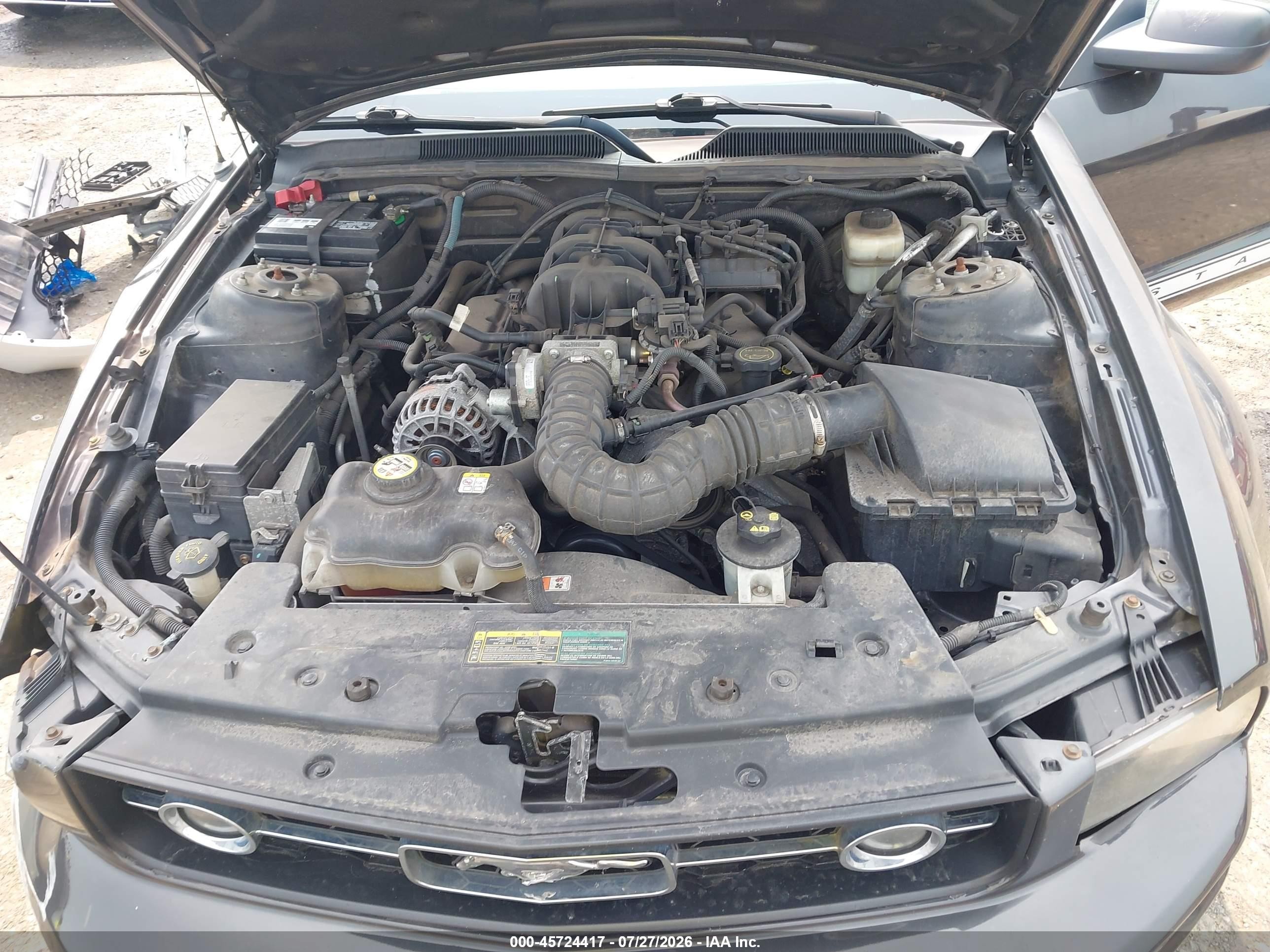 2007 Ford Mustang V6 Deluxe/v6 Premium Gray vin: 1ZVHT84N475356105