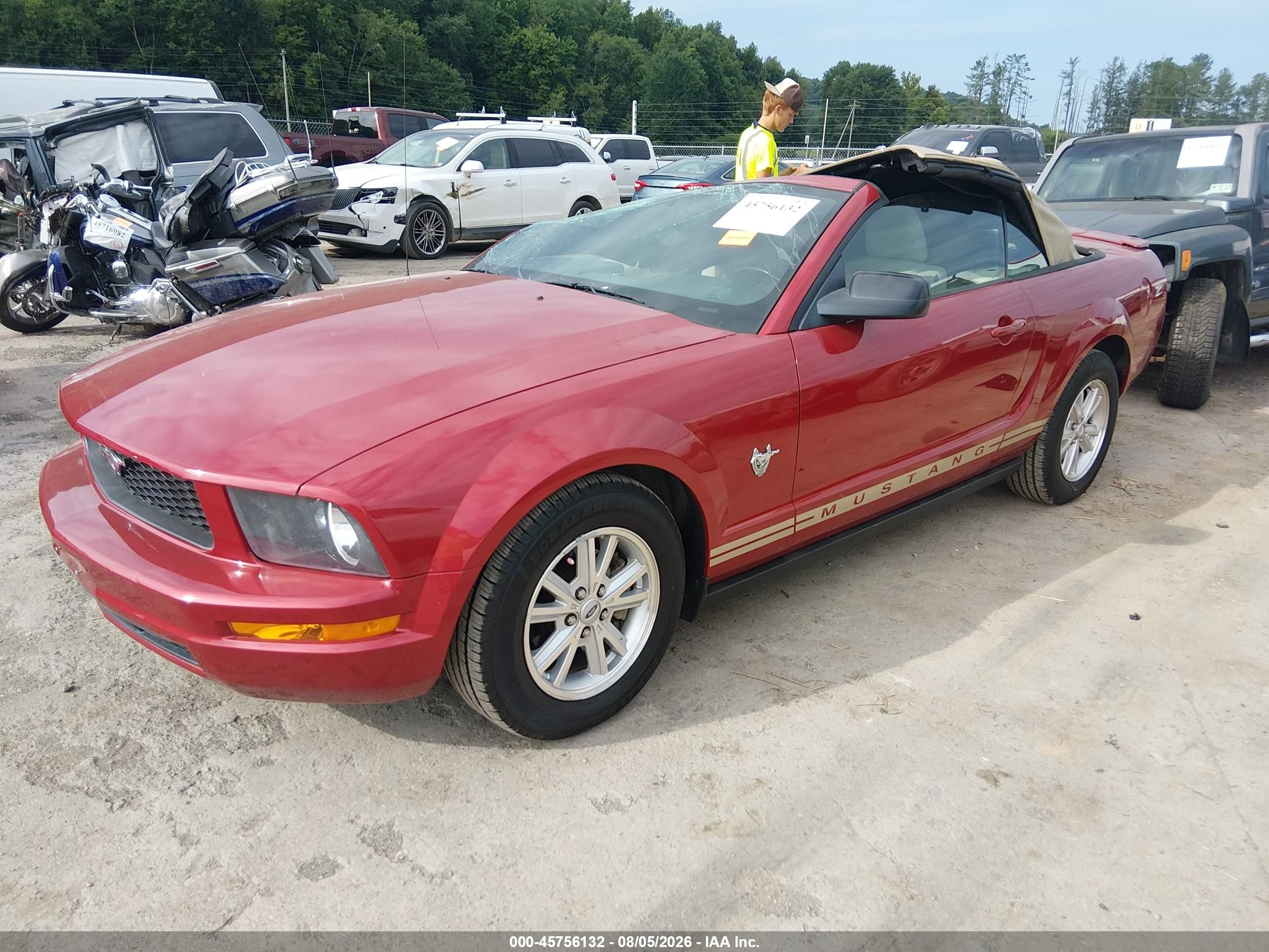 2009 Ford Mustang V6/v6 Premium Red vin: 1ZVHT84N495125045