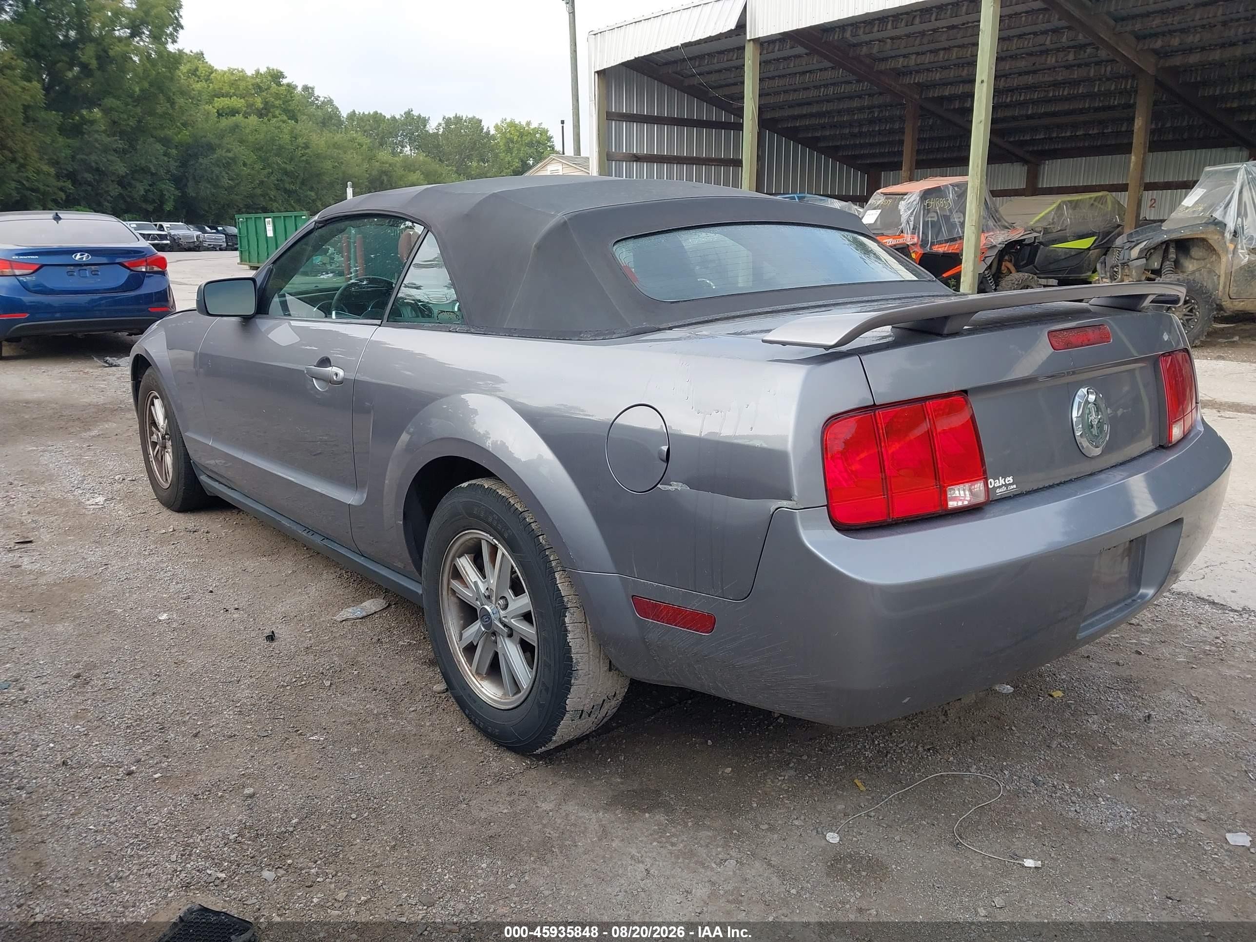 2006 Ford Mustang V6 Серый vin: 1ZVHT84NX65117897