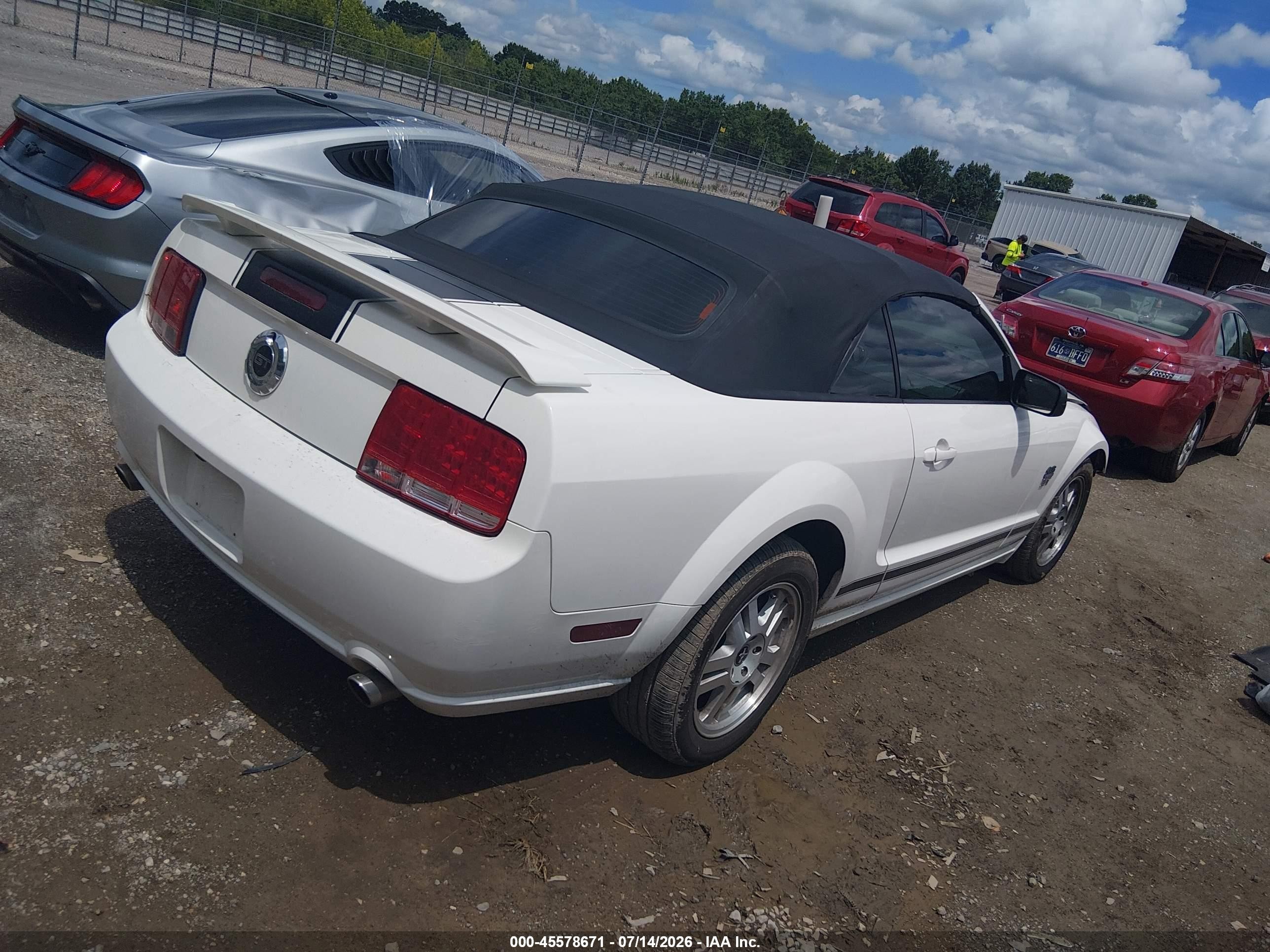 2008 Ford Mustang Gt Premium White vin: 1ZVHT85H185117248