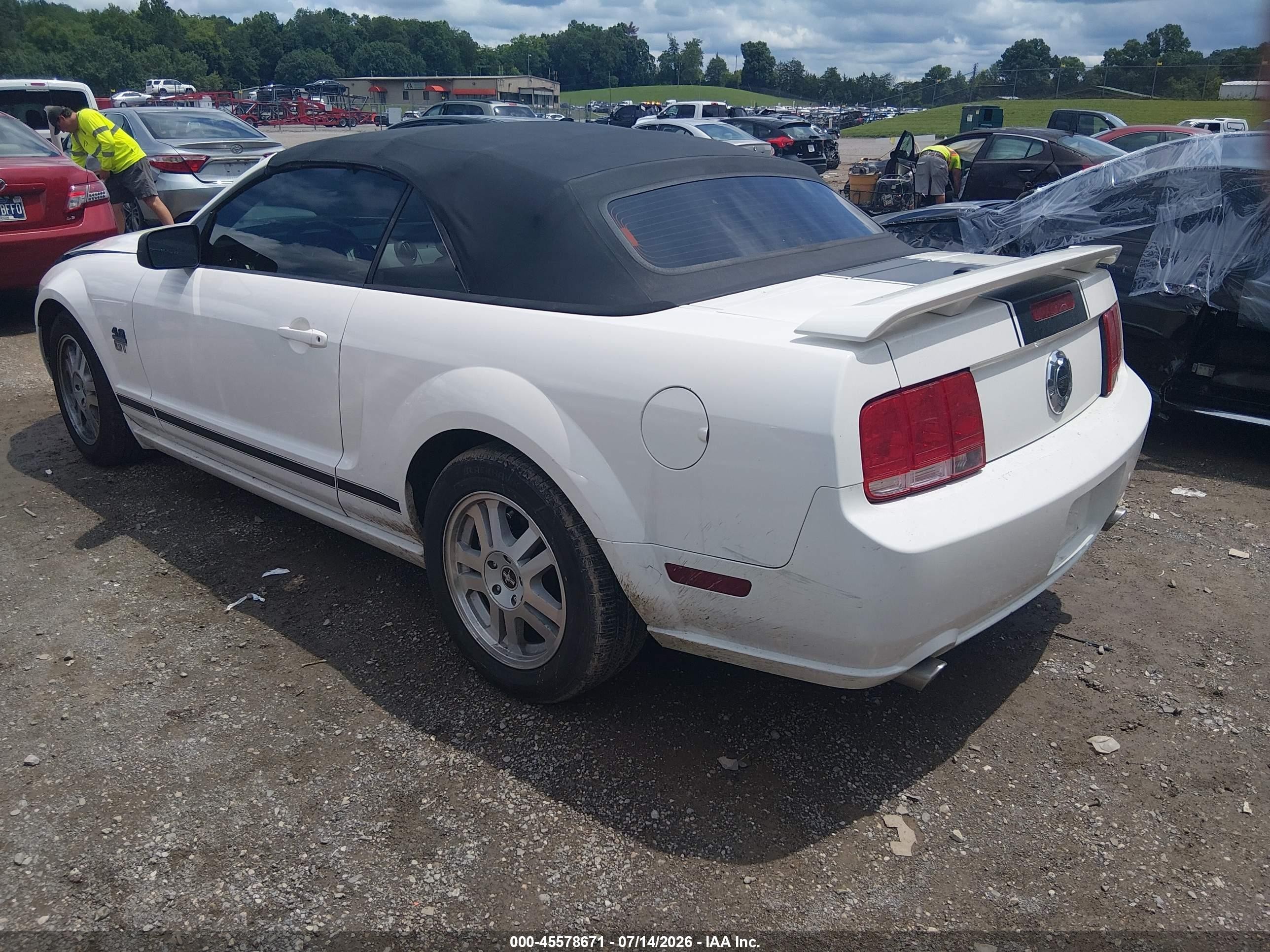2008 Ford Mustang Gt Premium White vin: 1ZVHT85H185117248