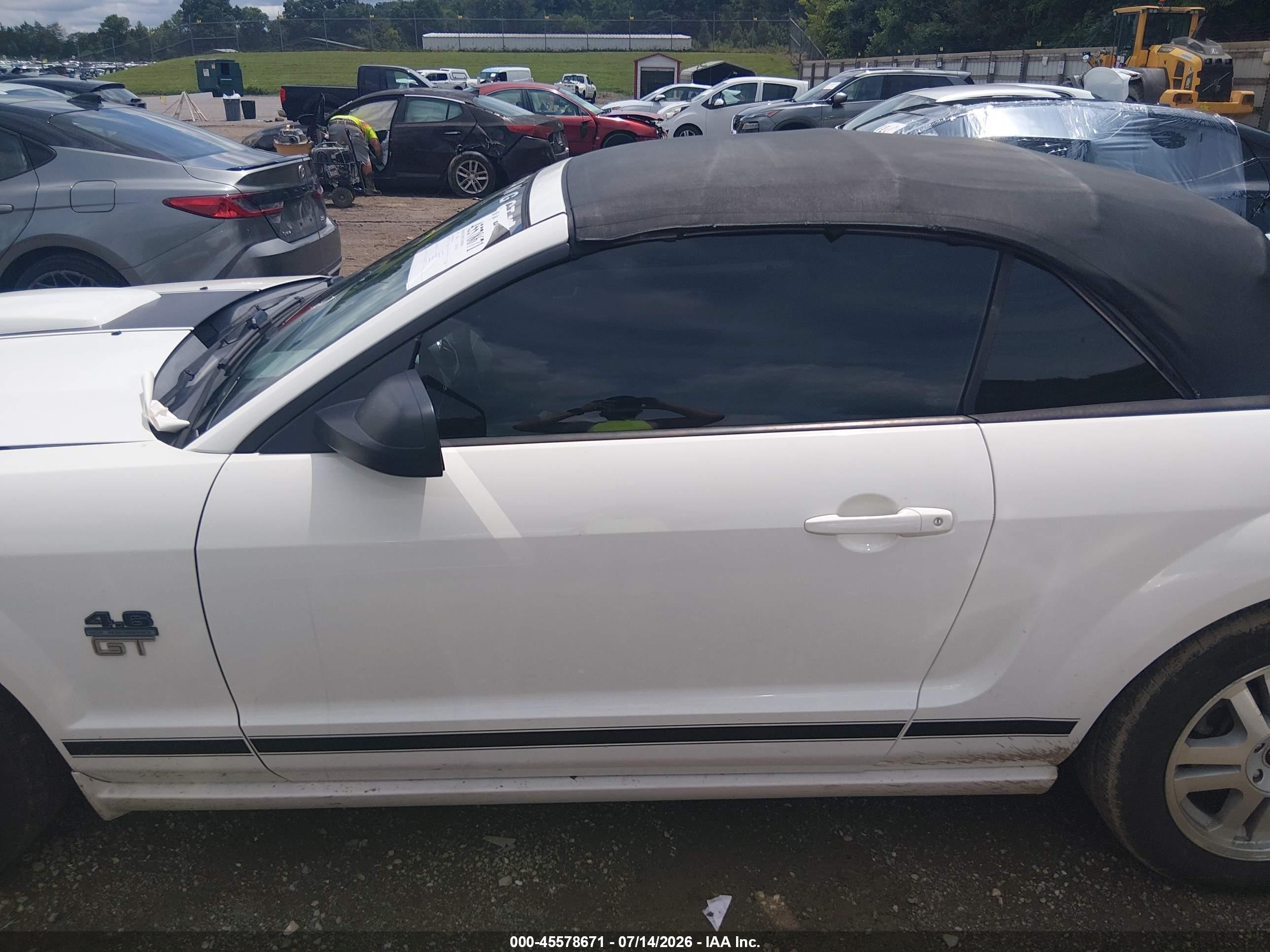 2008 Ford Mustang Gt Premium White vin: 1ZVHT85H185117248