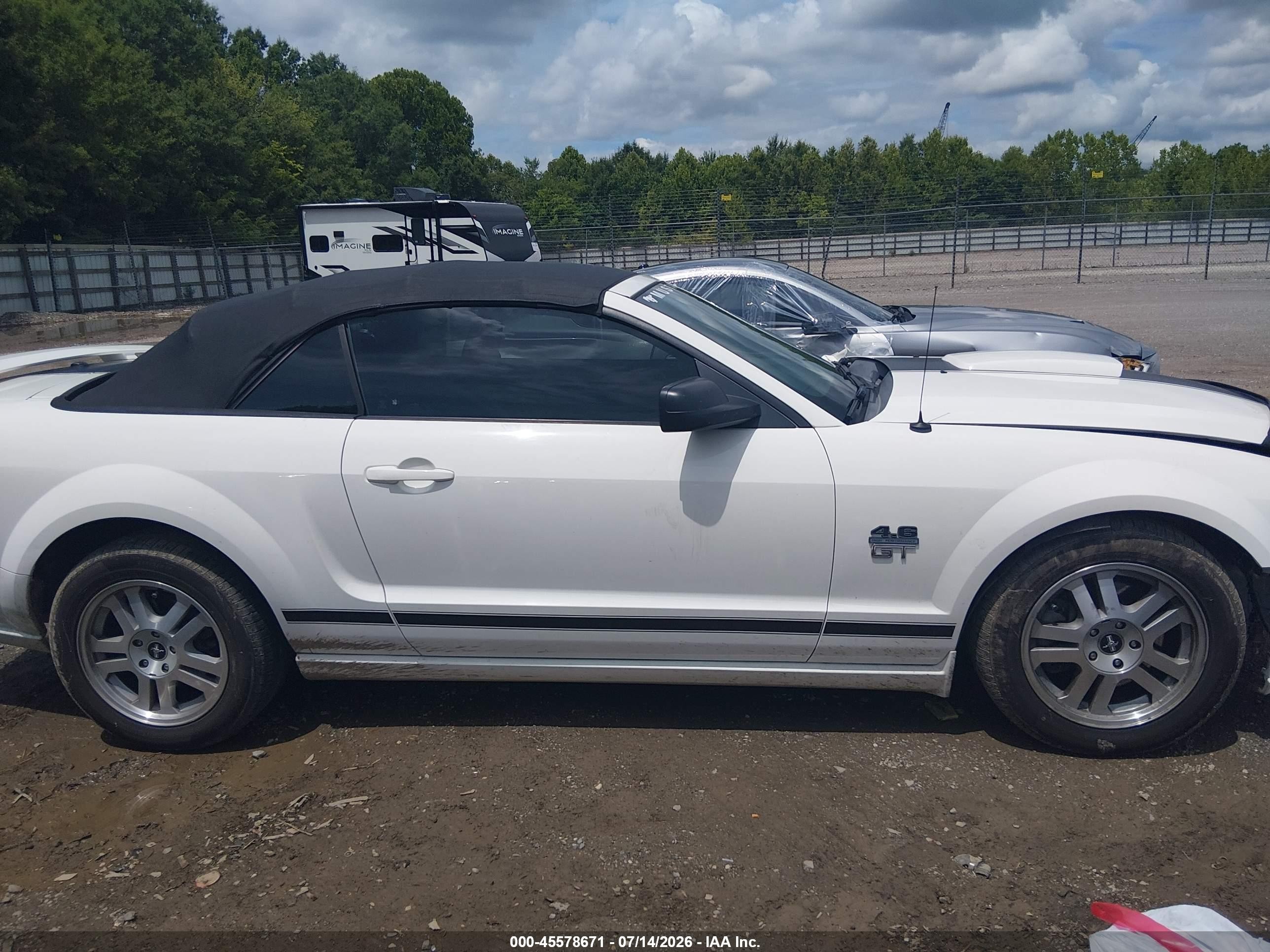 2008 Ford Mustang Gt Premium White vin: 1ZVHT85H185117248