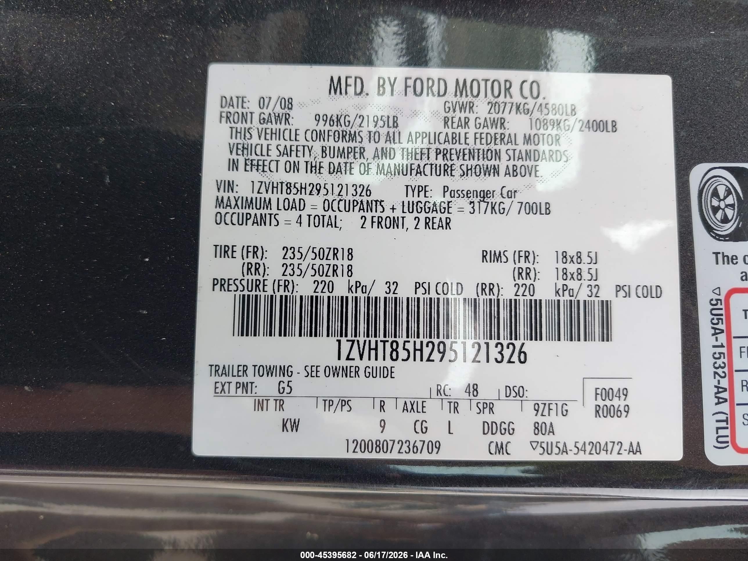 2009 Ford Mustang Gt/gt Premium Gray vin: 1ZVHT85H295121326