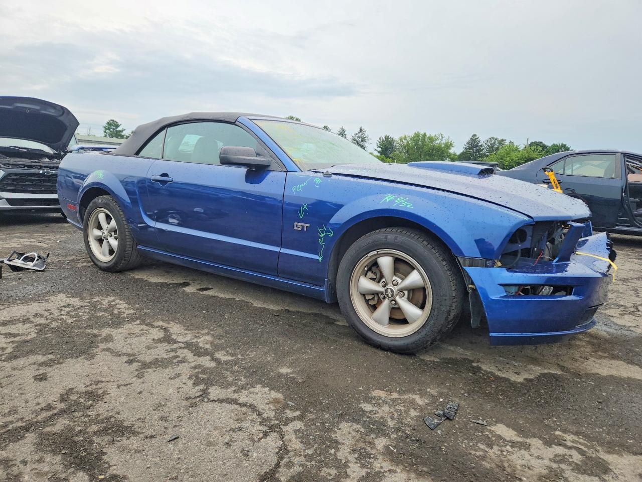 2007 Ford Mustang Gt Blue vin: 1ZVHT85H675363095