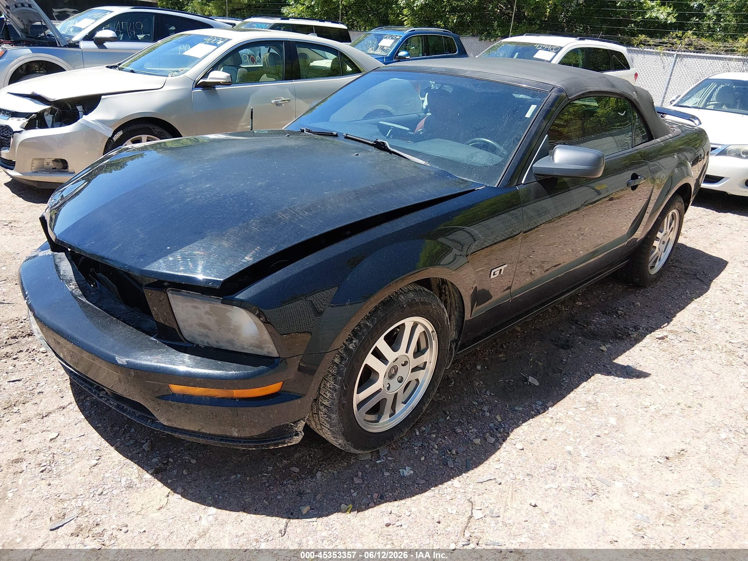 2005 Ford Mustang Gt Black vin: 1ZVHT85H755251340