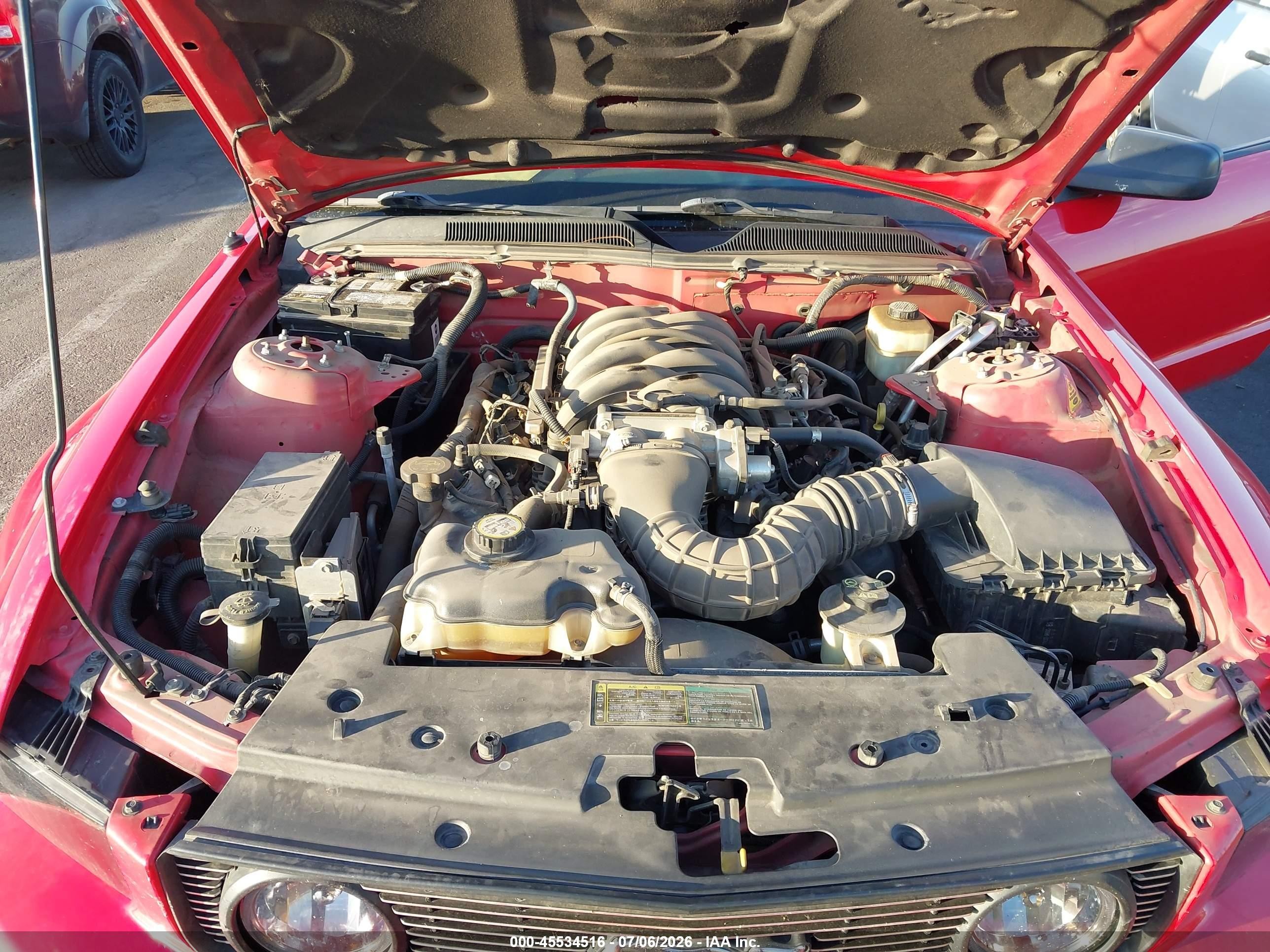 2006 Ford Mustang Gt Red vin: 1ZVHT85H965110156