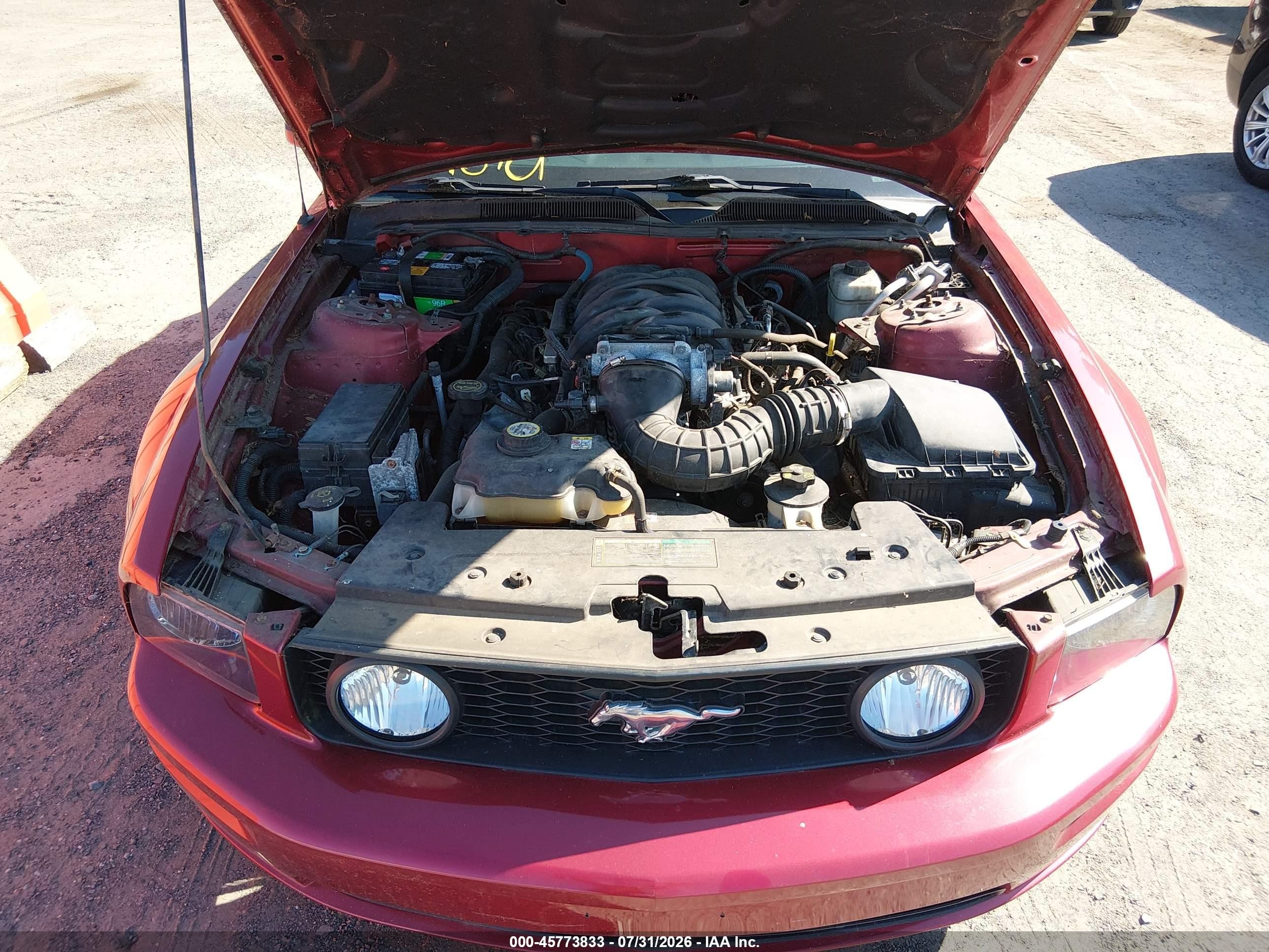 2006 Ford Mustang Gt Red vin: 1ZVHT85H965210743